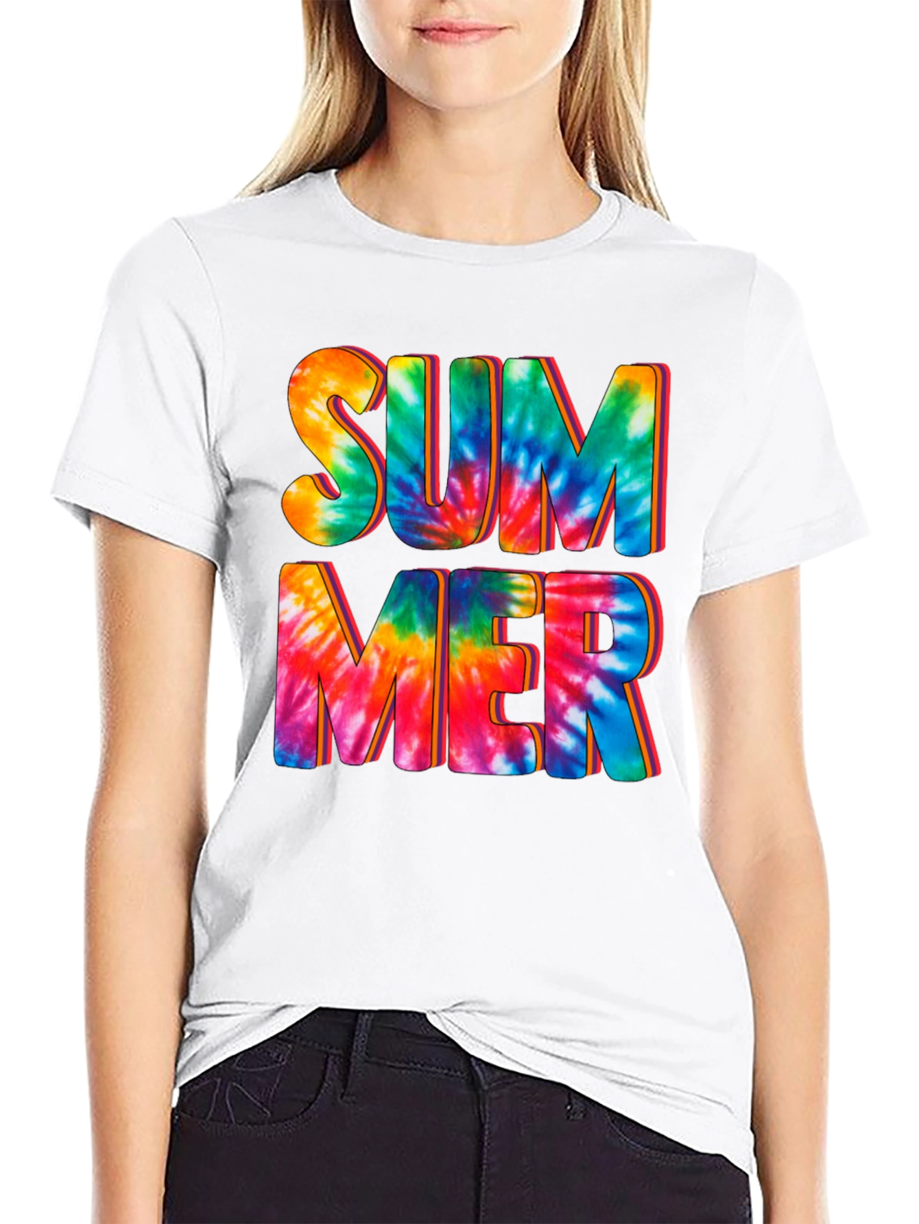 Tie-Dye Summer Graphic Print Tee