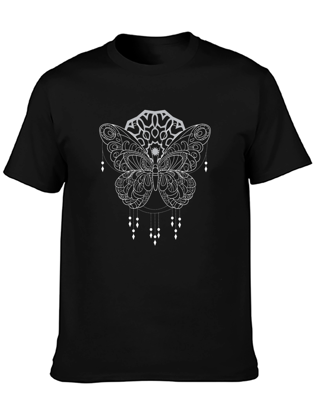 Butterfly Mandala Graphic Tee - Black