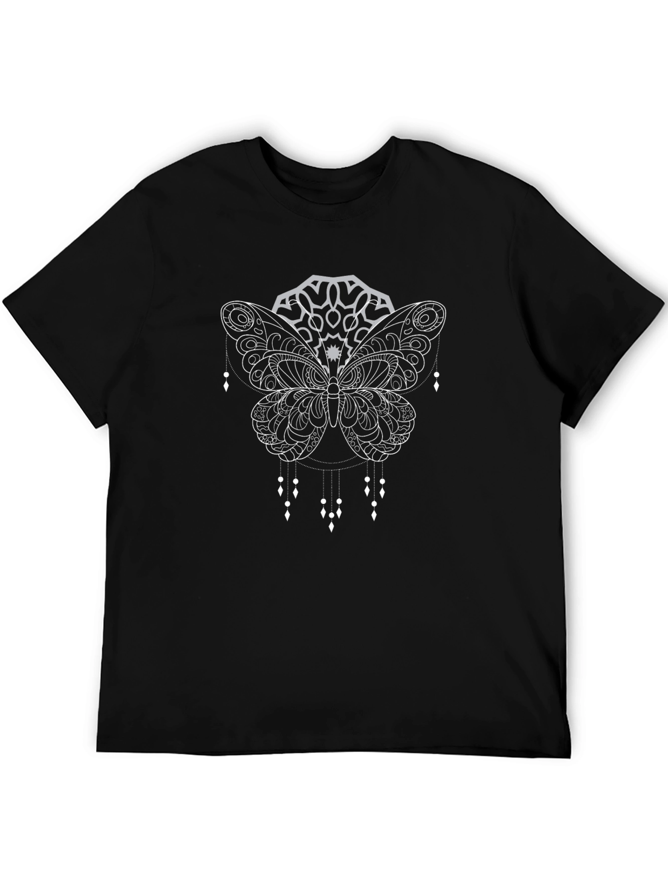 Butterfly Mandala Graphic Tee - Black