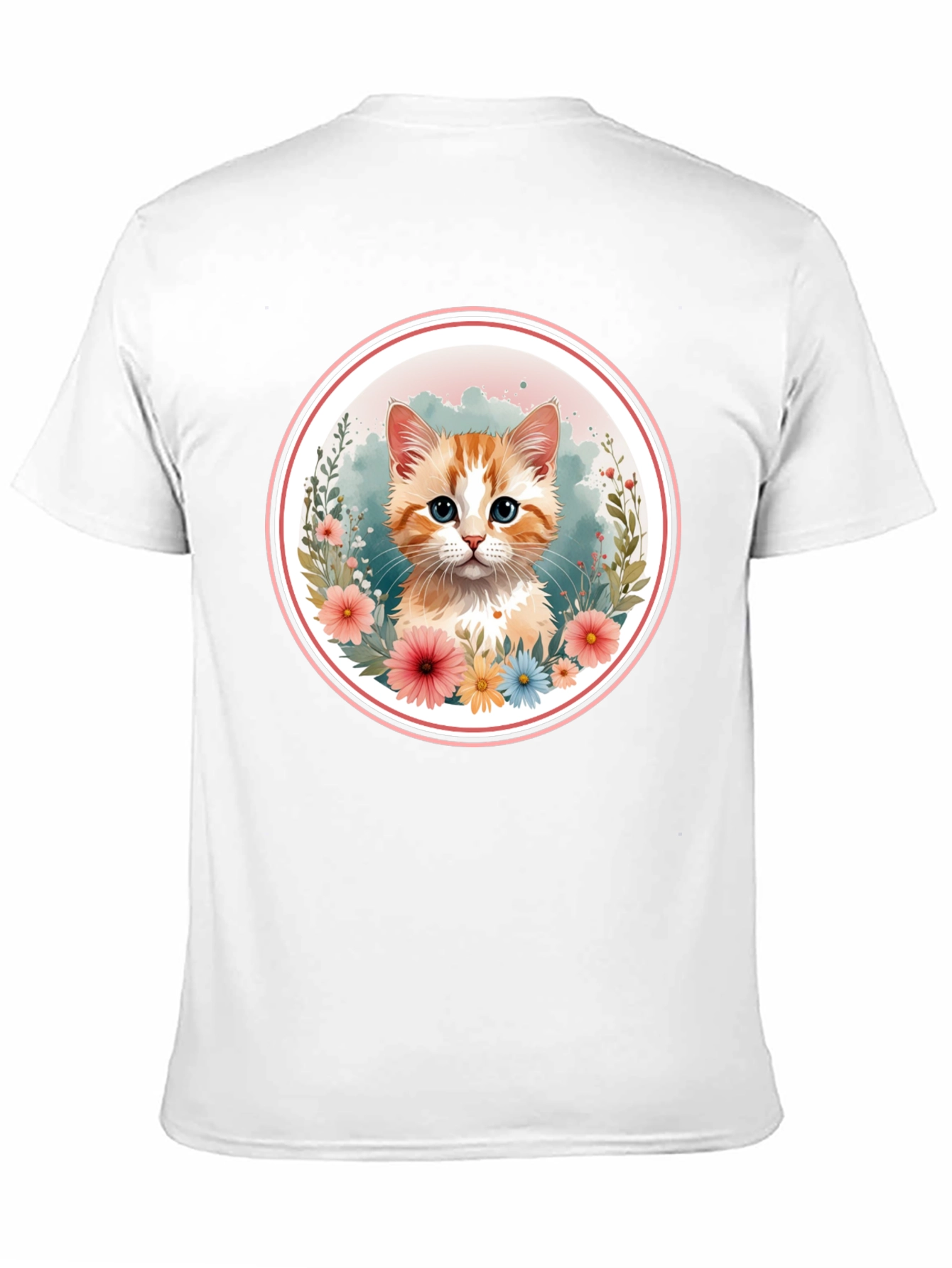 Cute Kitten Floral T-Shirt
