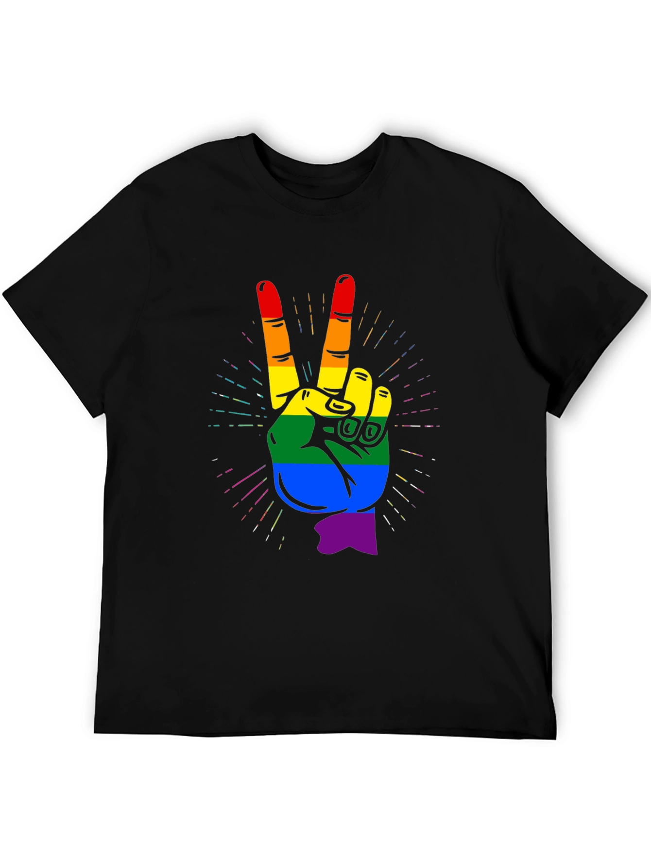 LGBTQ+ Pride Hand Peace Sign T-Shirt