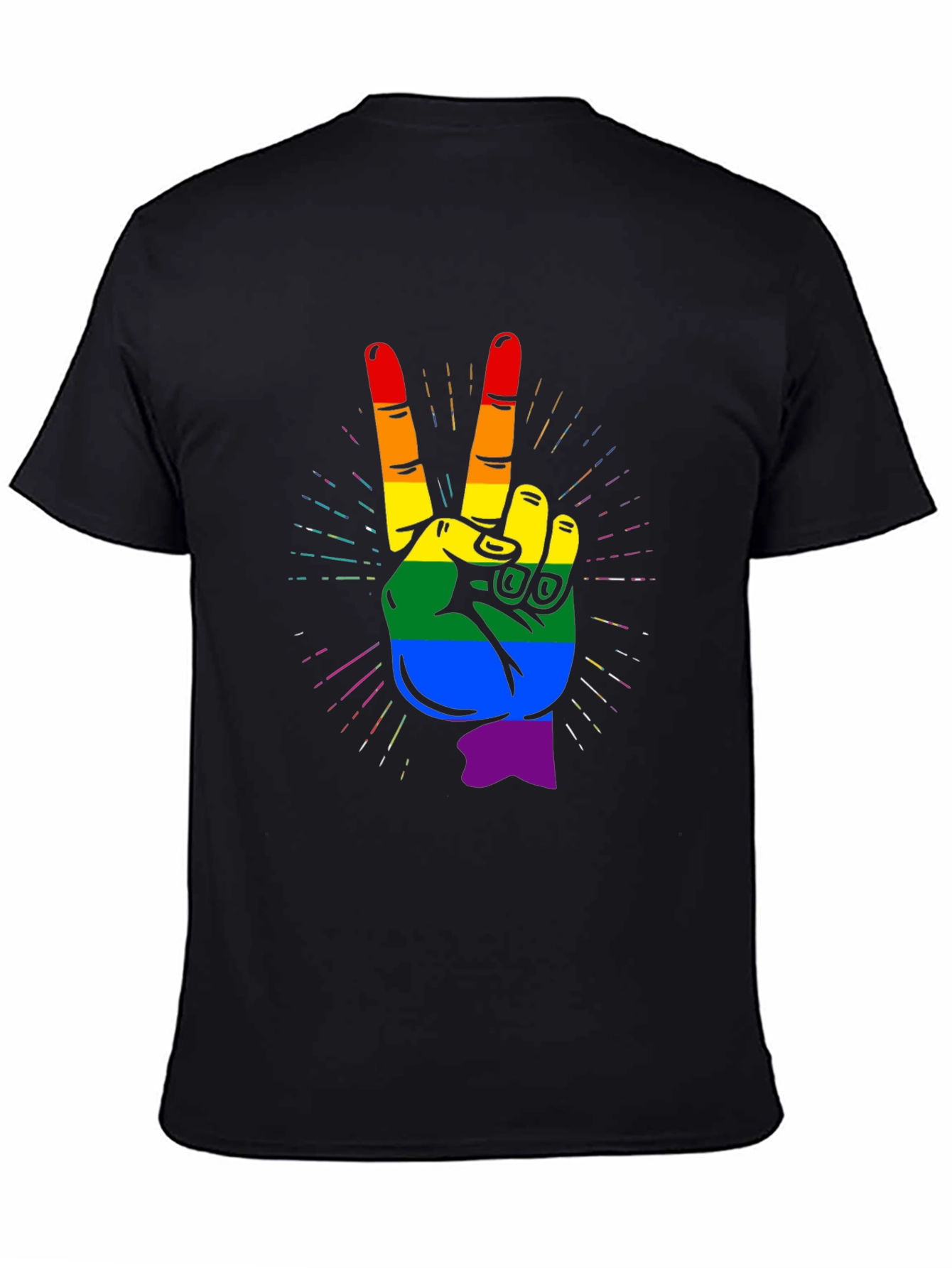 LGBTQ+ Pride Hand Peace Sign T-Shirt