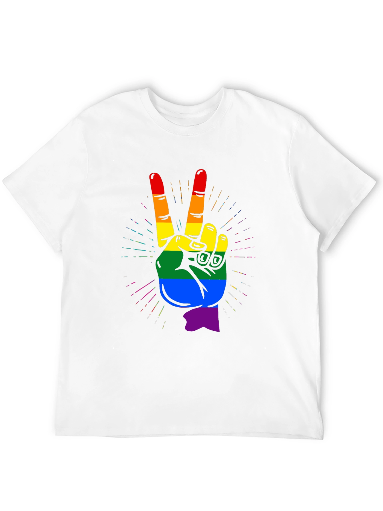 LGBTQ+ Pride Hand Peace Sign T-Shirt
