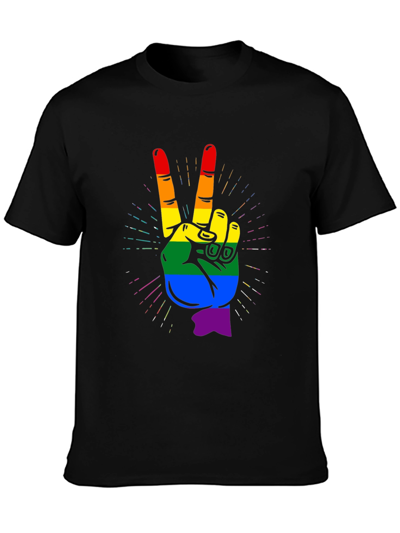 LGBTQ+ Pride Hand Peace Sign T-Shirt
