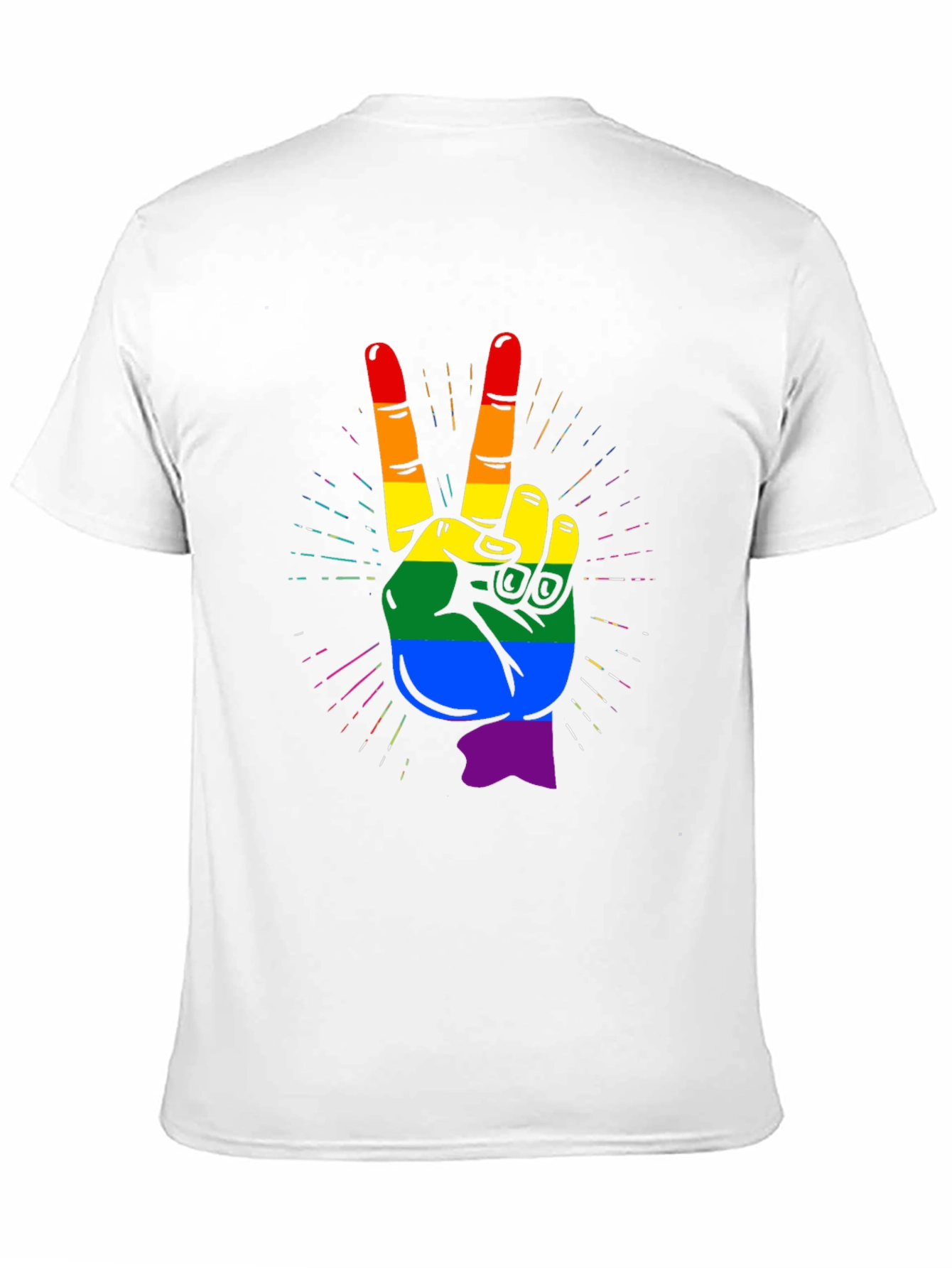 LGBTQ+ Pride Hand Peace Sign T-Shirt
