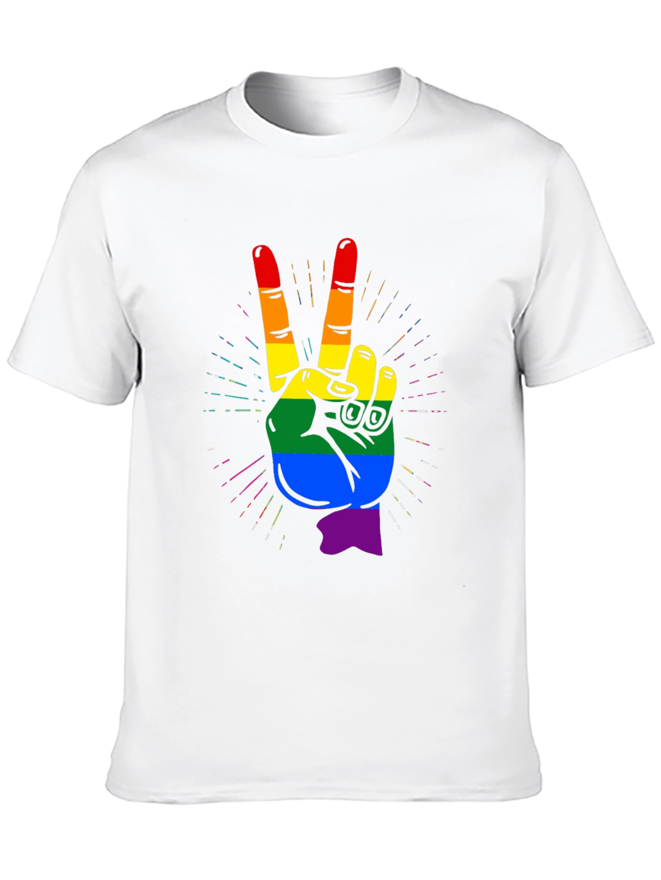 LGBTQ+ Pride Hand Peace Sign T-Shirt