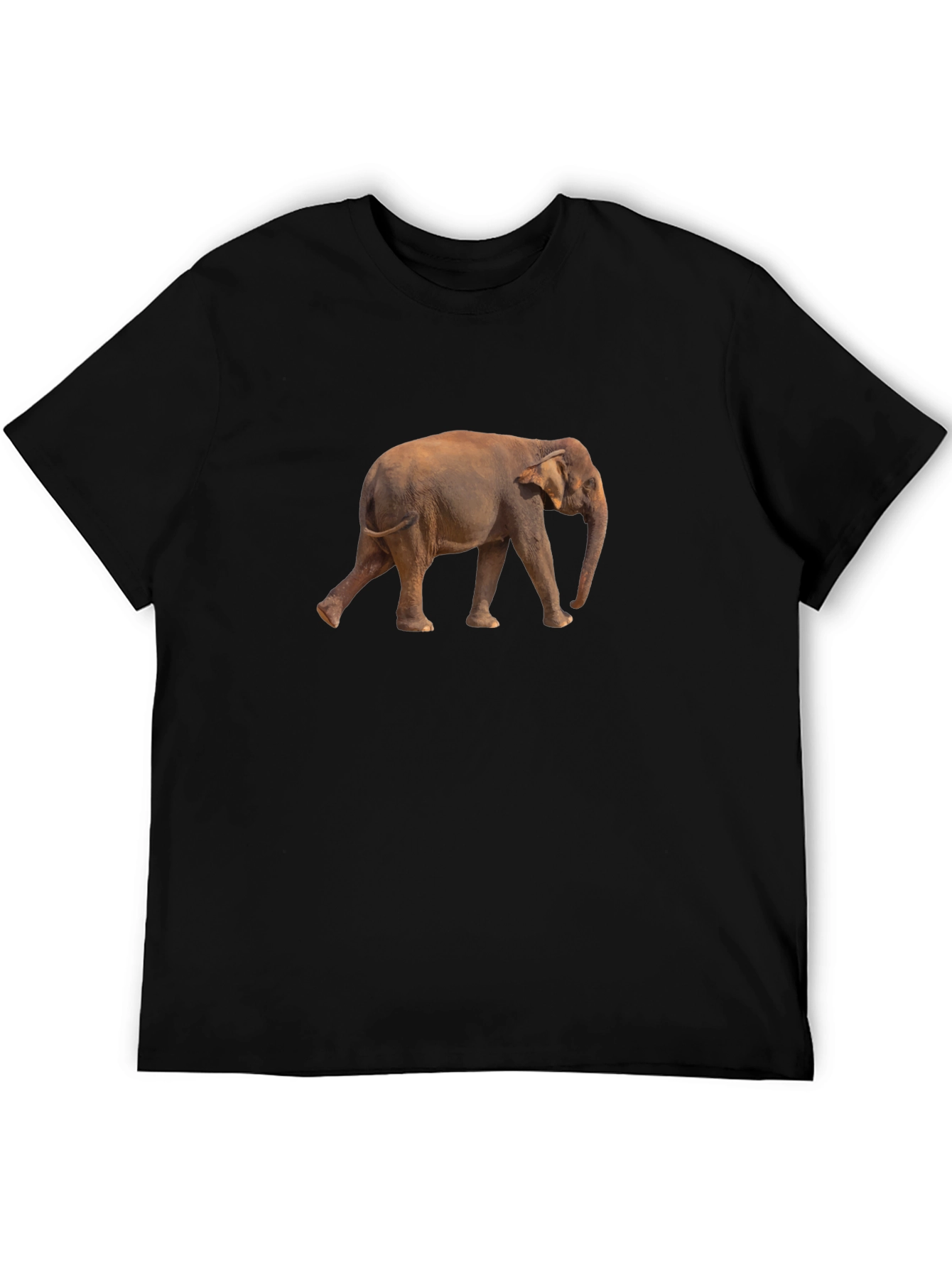 Mens Black Elephant Graphic Tee