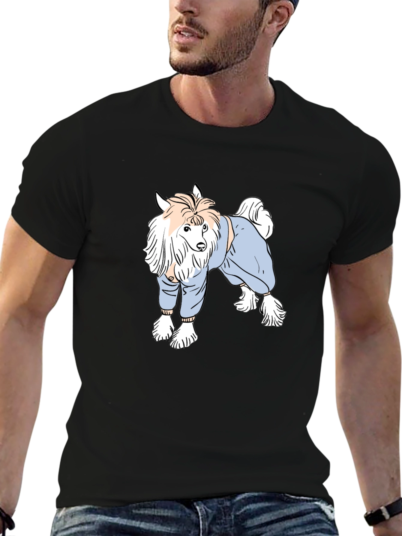 Dog in Sweater T-Shirt - Unique Graphic Tee
