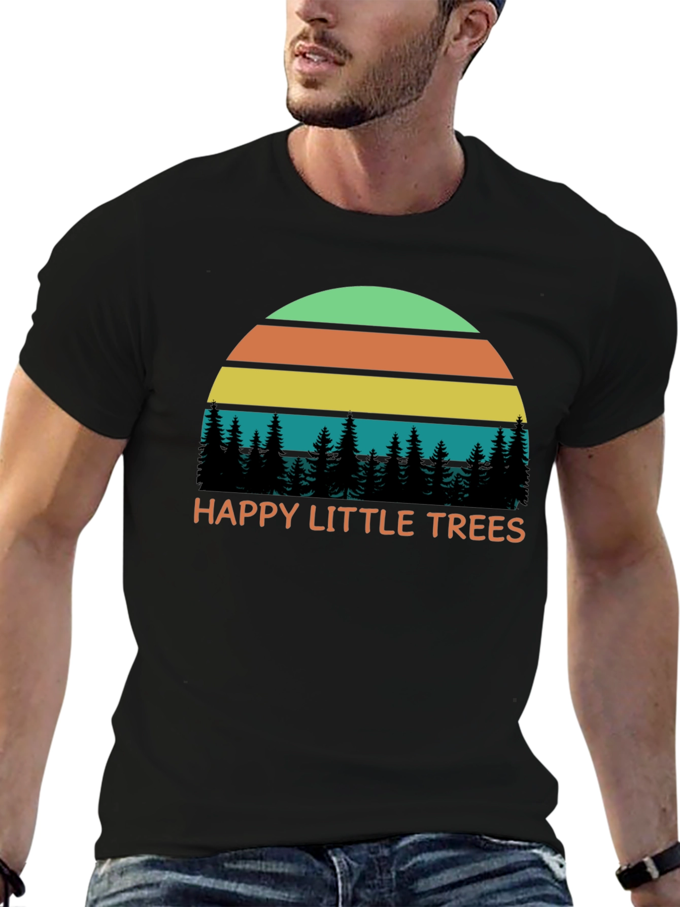 Happy Little Trees Retro T-Shirt