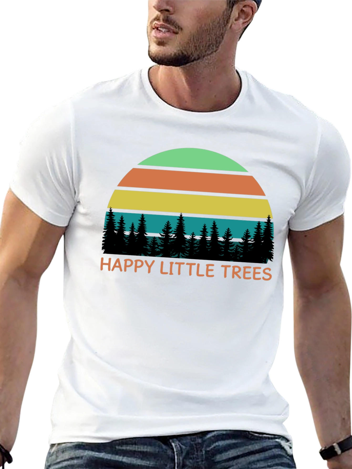 Happy Little Trees Retro T-Shirt