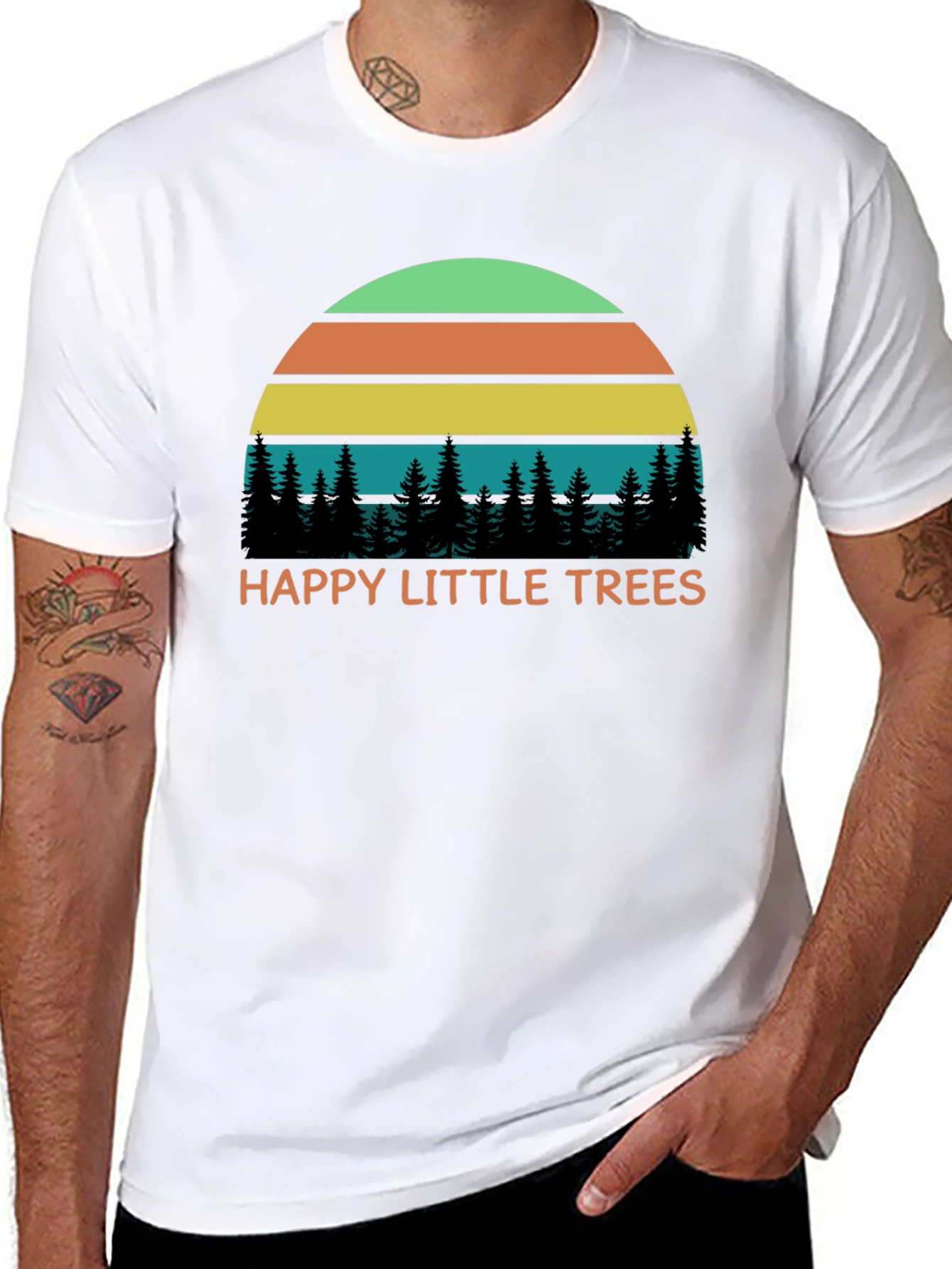 Happy Little Trees Retro T-Shirt