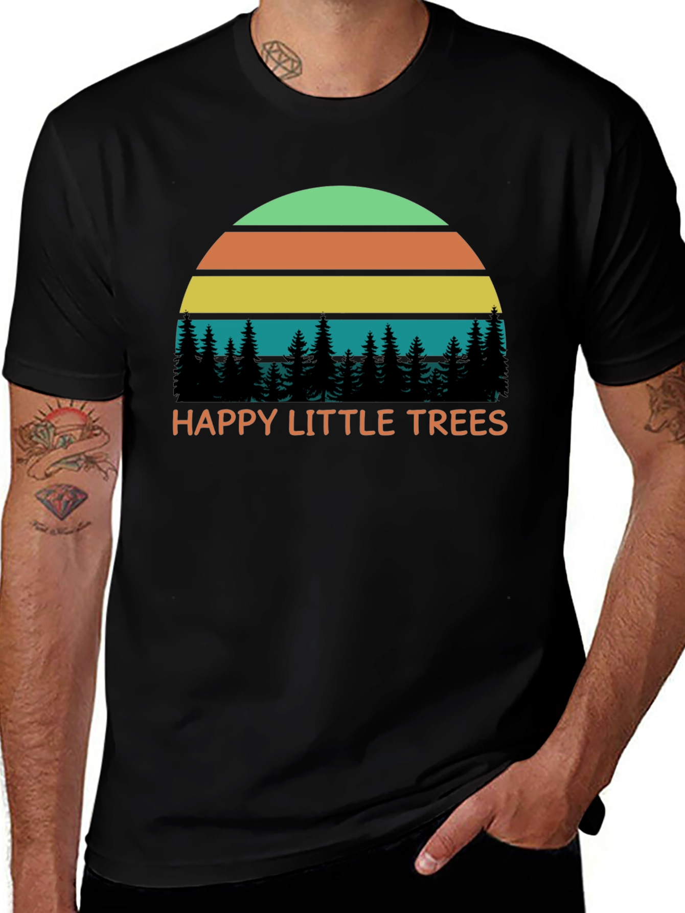 Happy Little Trees Retro T-Shirt