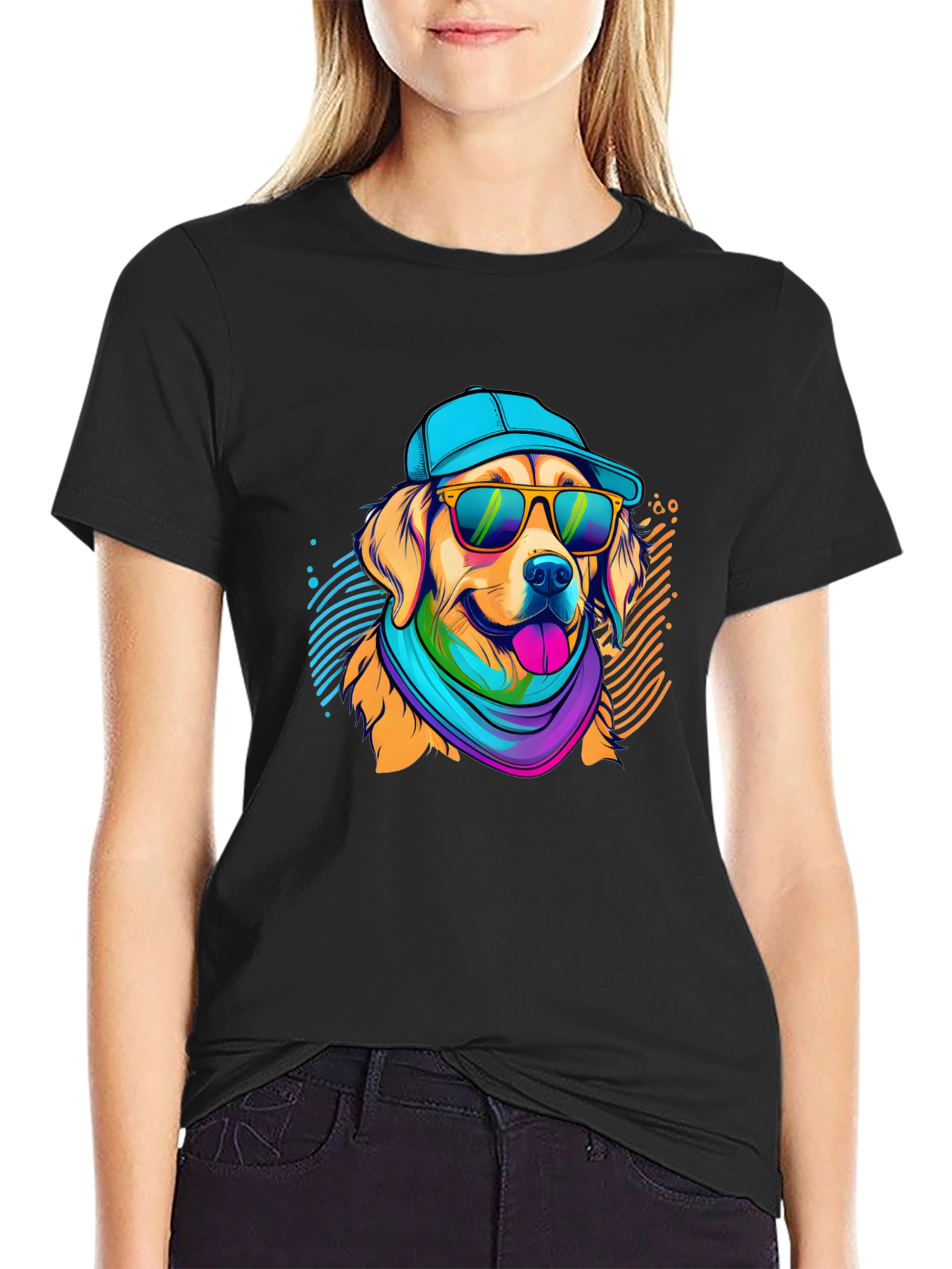 Cool Dog Graphic Tee - Mens Black T-Shirt