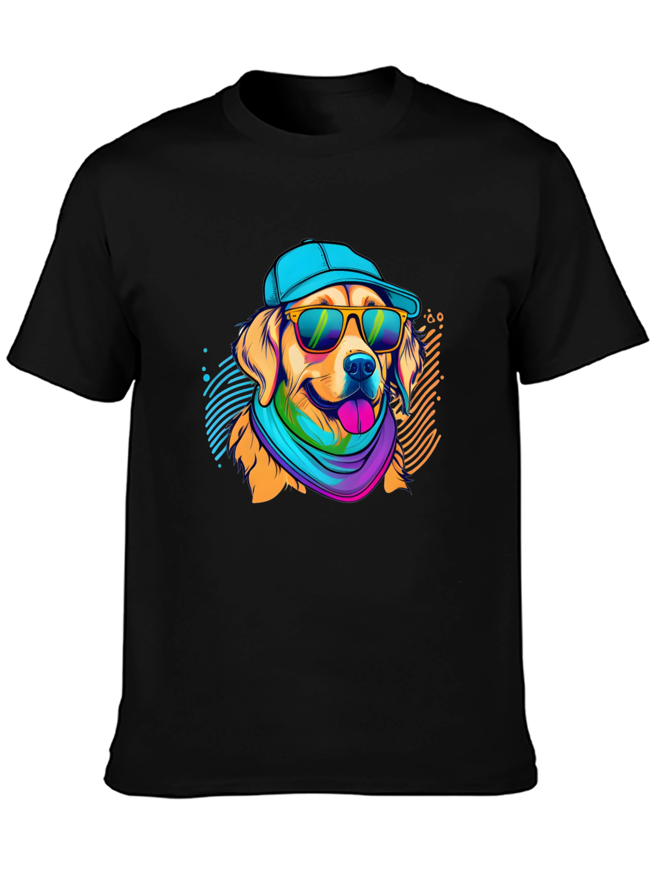 Cool Dog Graphic Tee - Mens Black T-Shirt