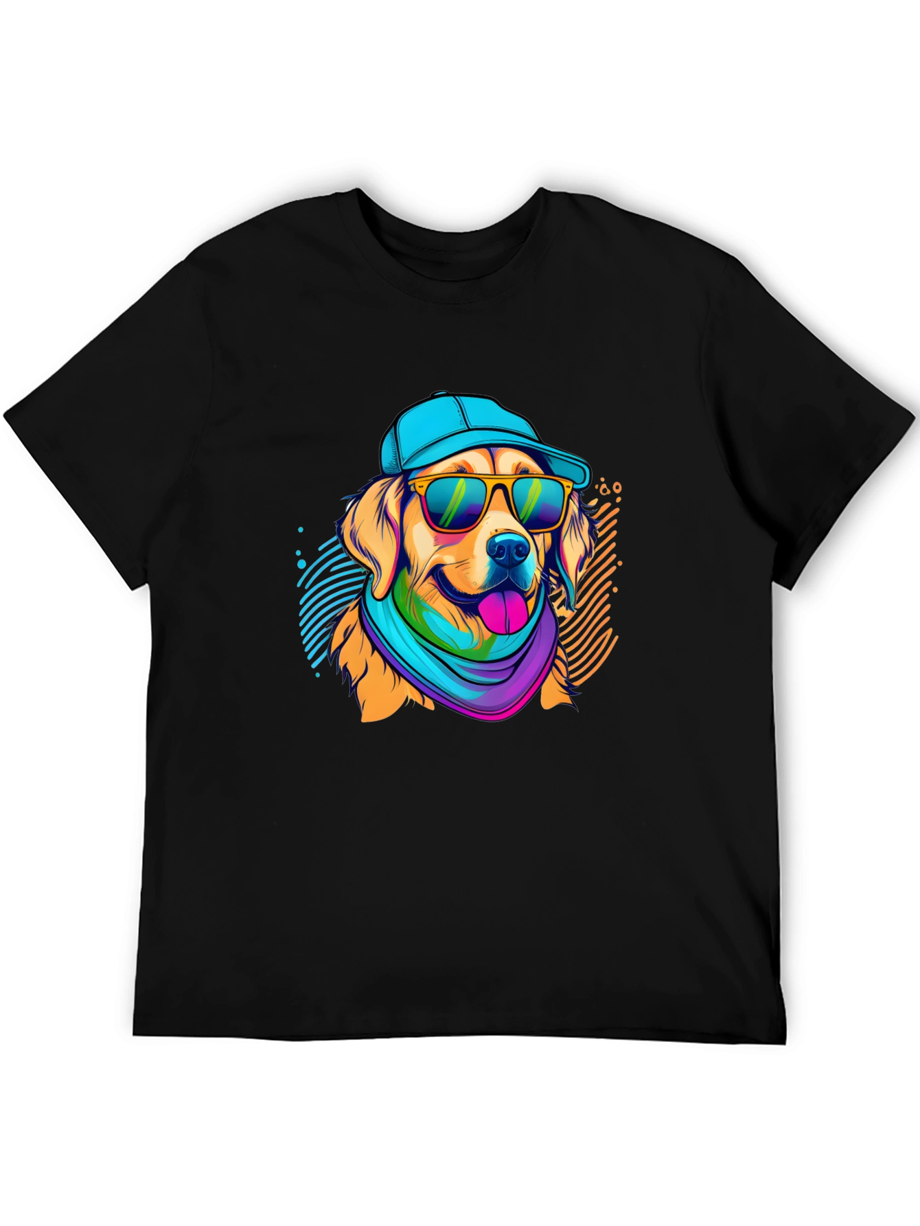 Cool Dog Graphic Tee - Mens Black T-Shirt