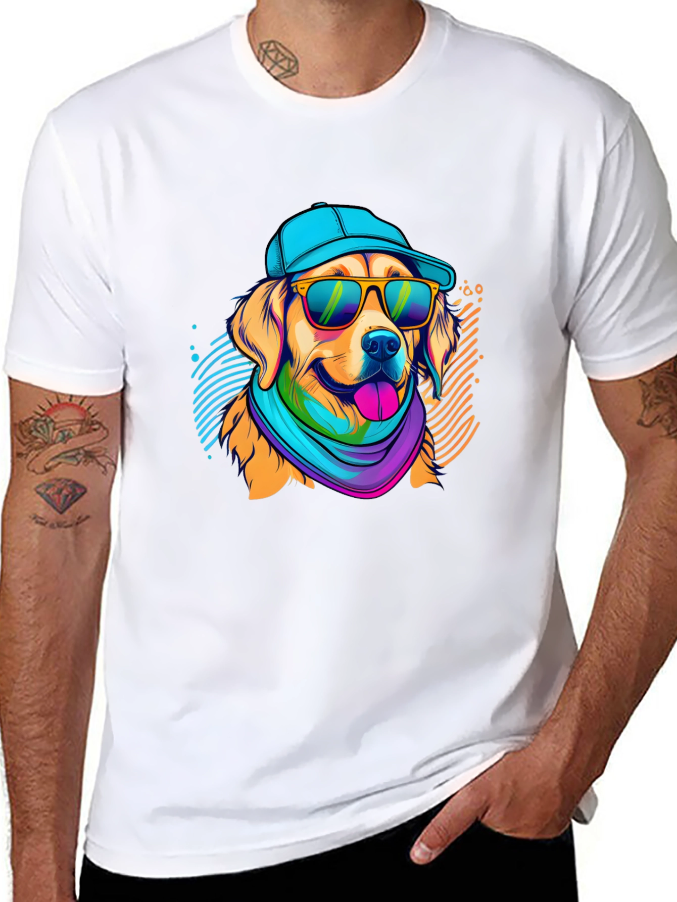 Cool Dog Graphic Tee - Mens Black T-Shirt