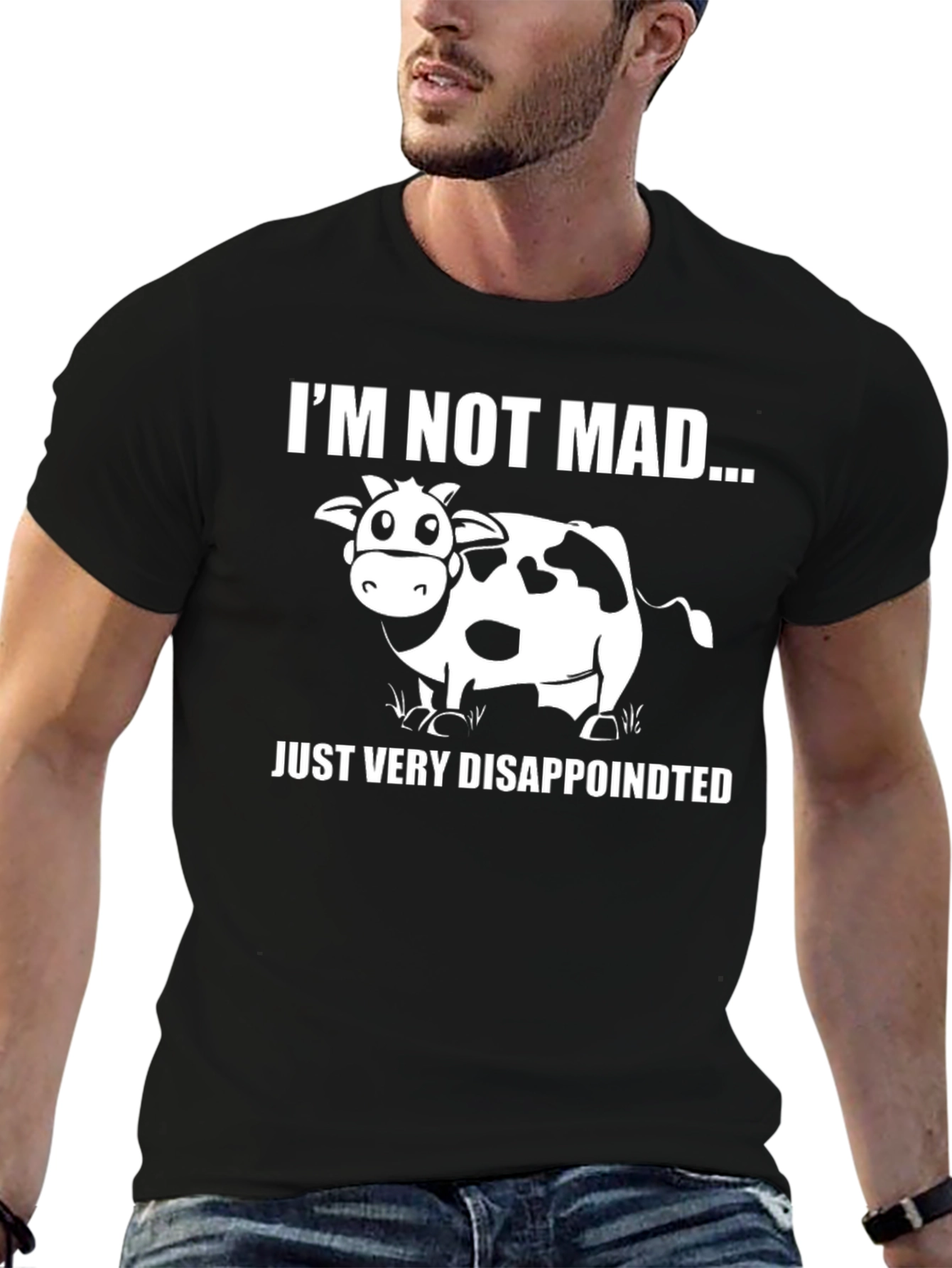Funny Cow Im Not Mad Graphic T-Shirt