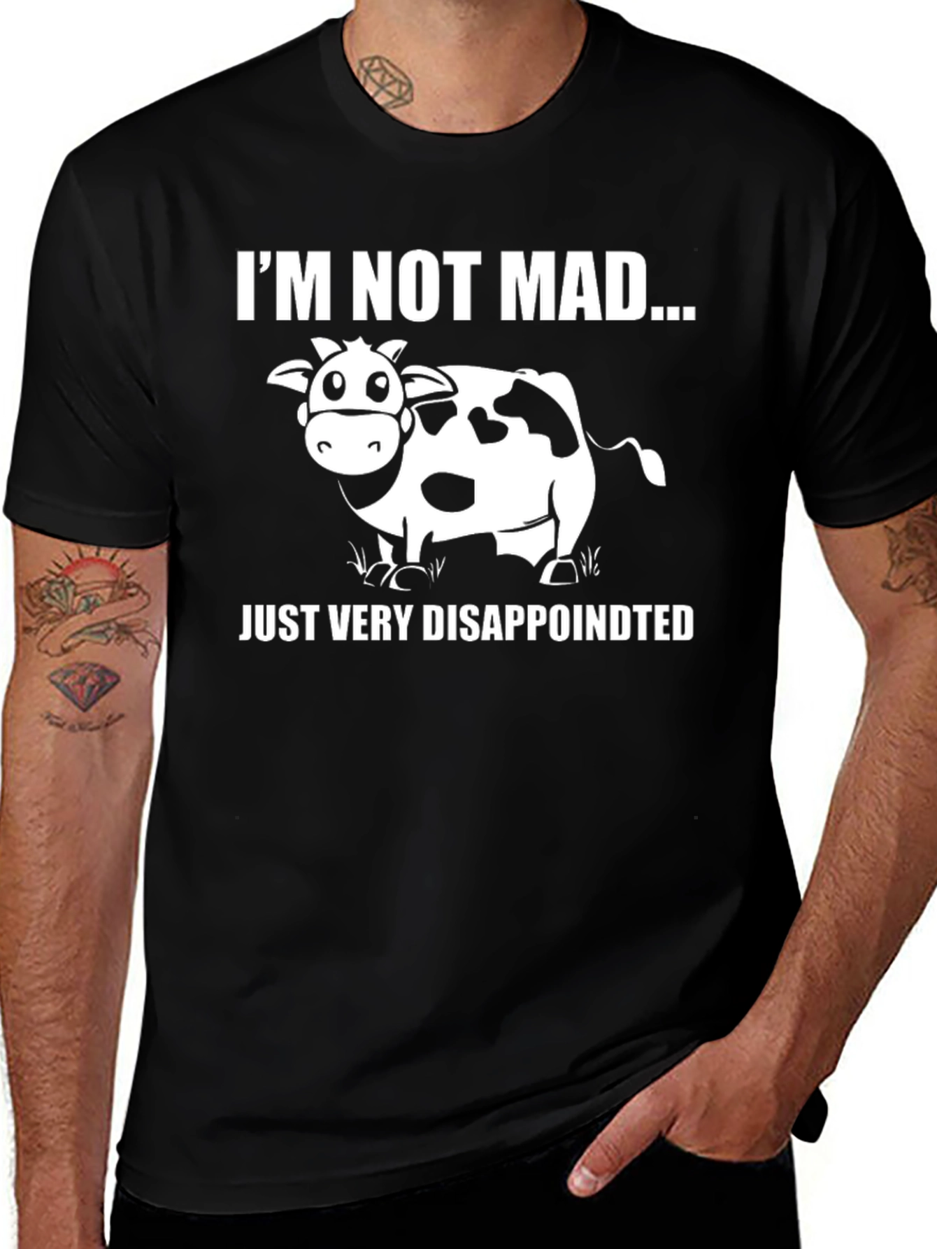 Funny Cow Im Not Mad Graphic T-Shirt