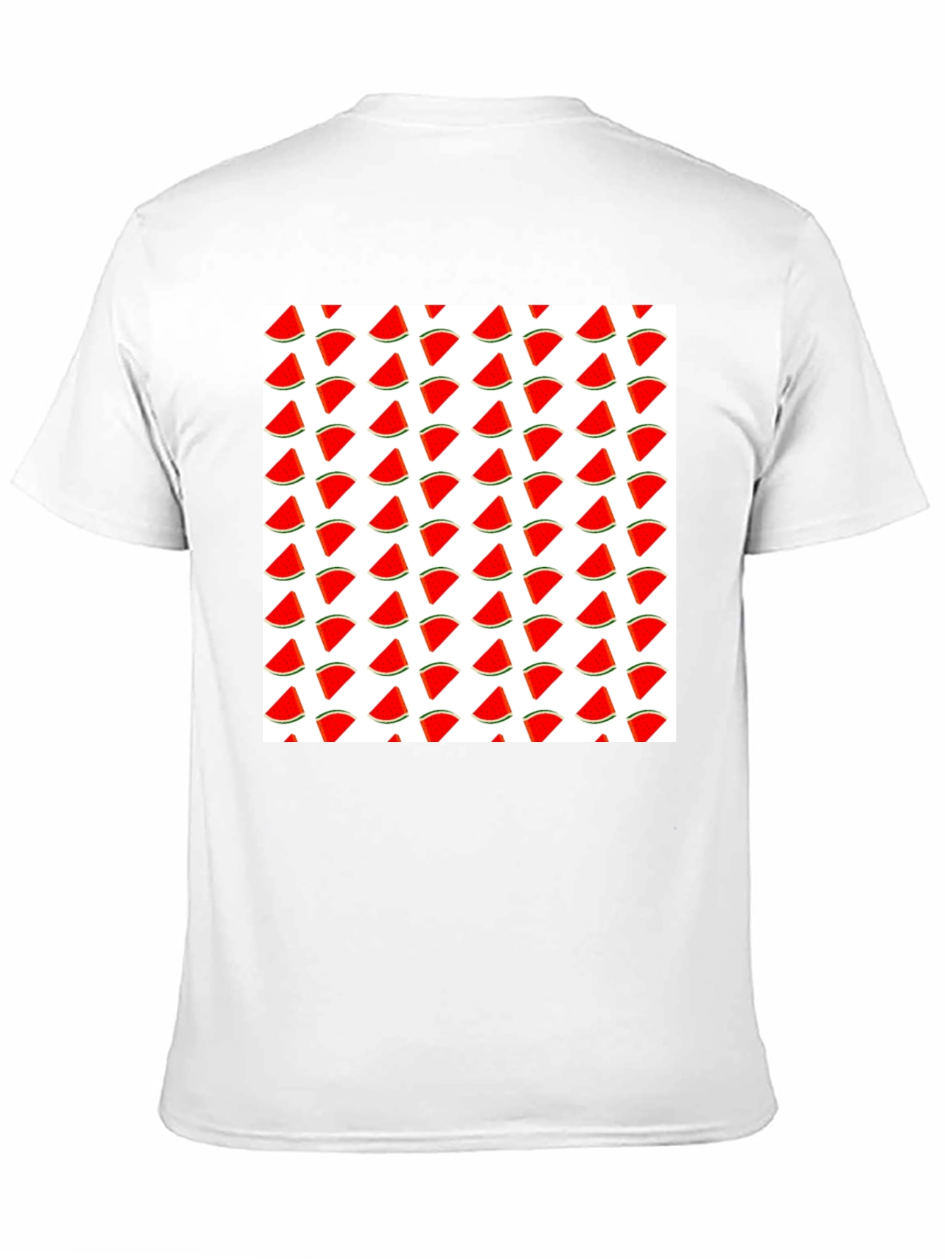 Watermelon Slice Pattern T-Shirt - Black Cotton Tee