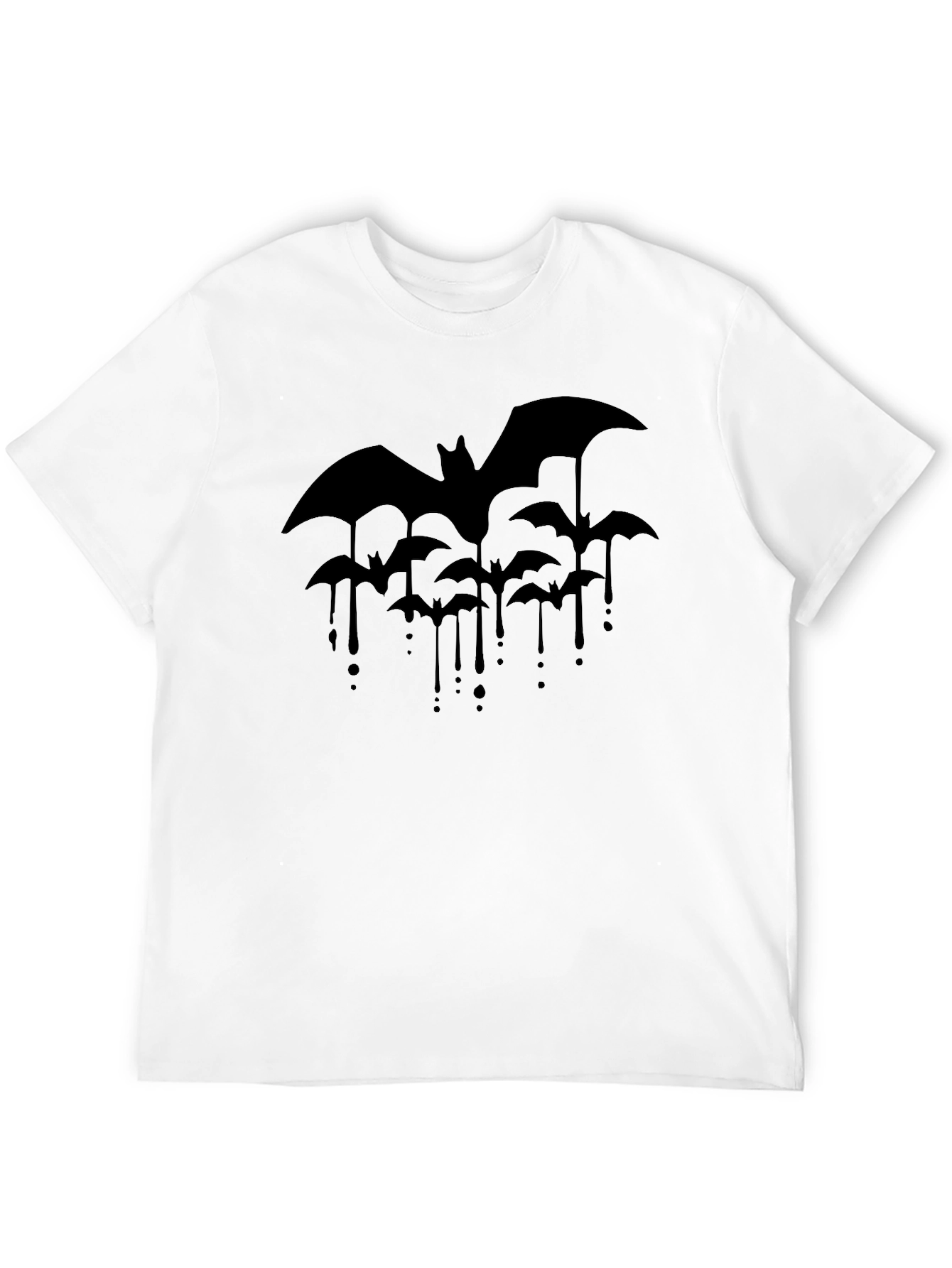 Mens Black Bat Graphic T-Shirt