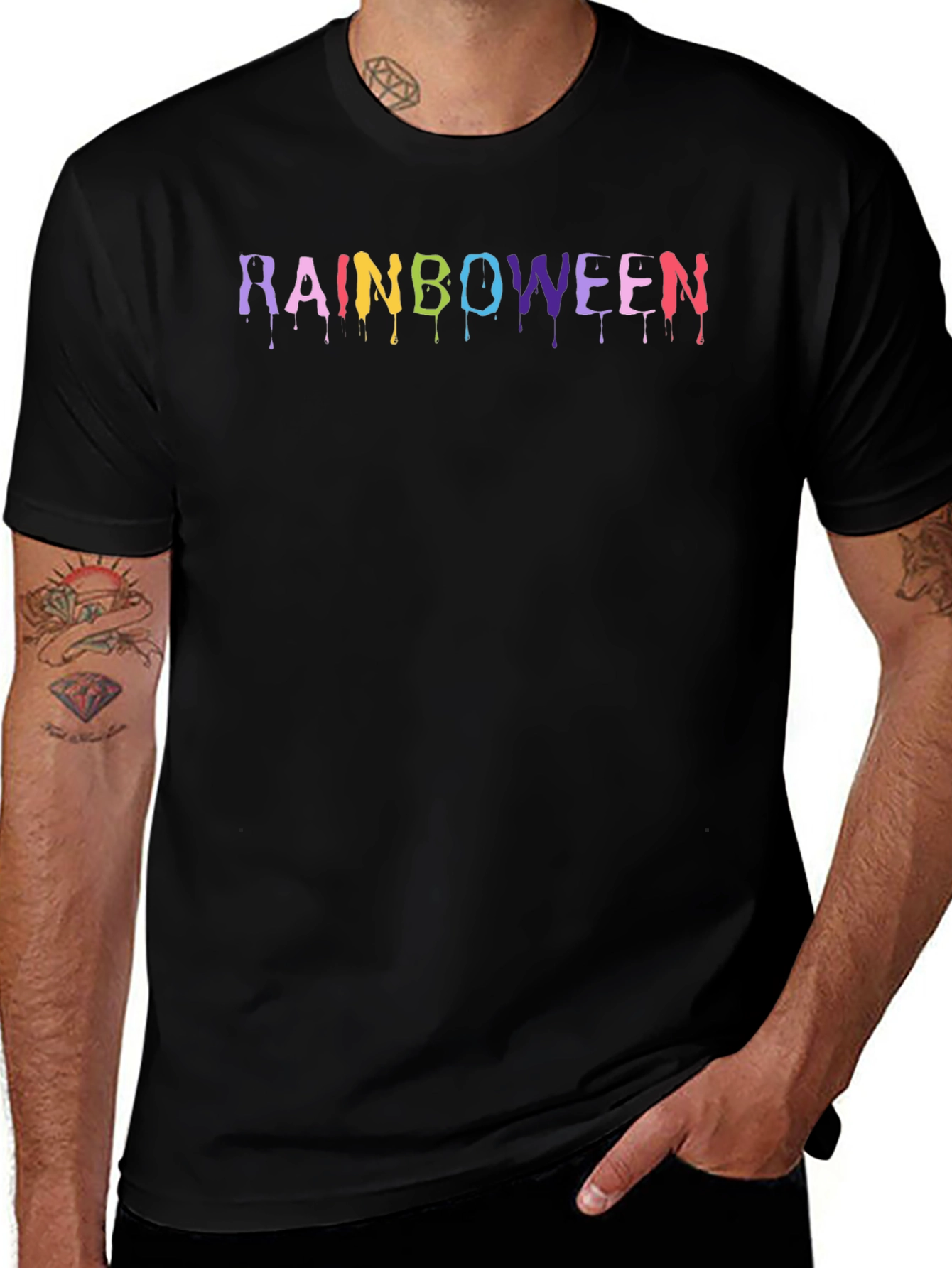 Rainboween Graphic T-Shirt - Halloween Rainbow