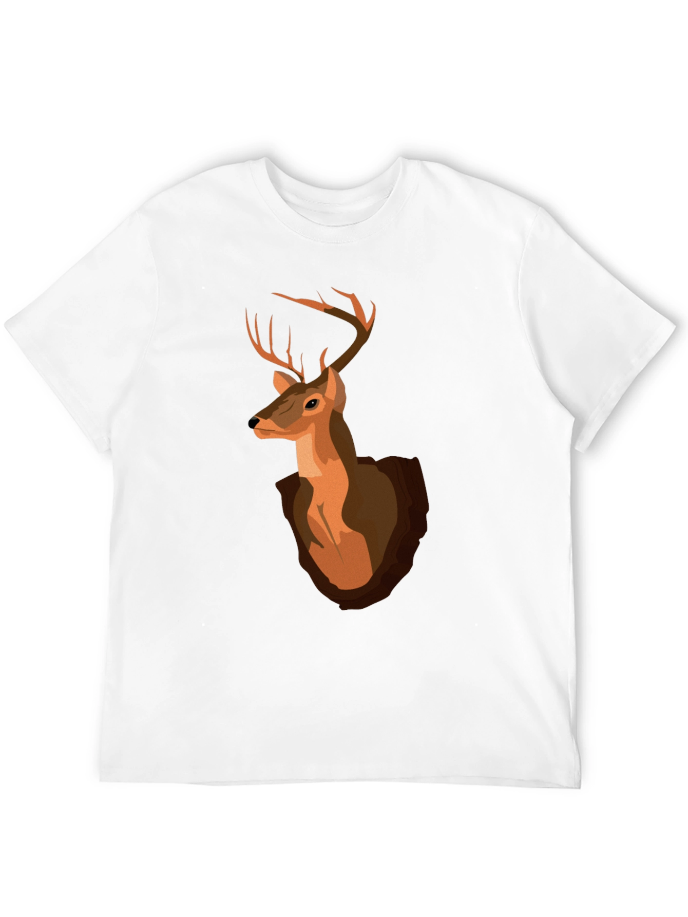 Deer Head Graphic T-Shirt - Black Cotton Tee