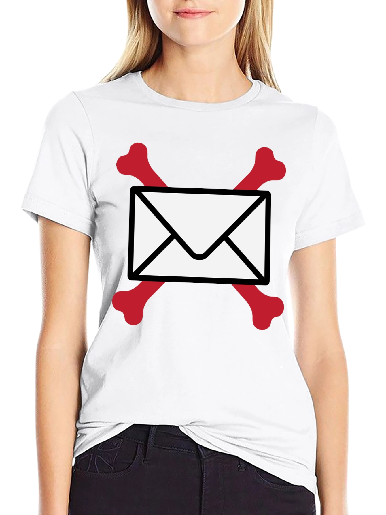 Skull & Bones Email T-Shirt - Black