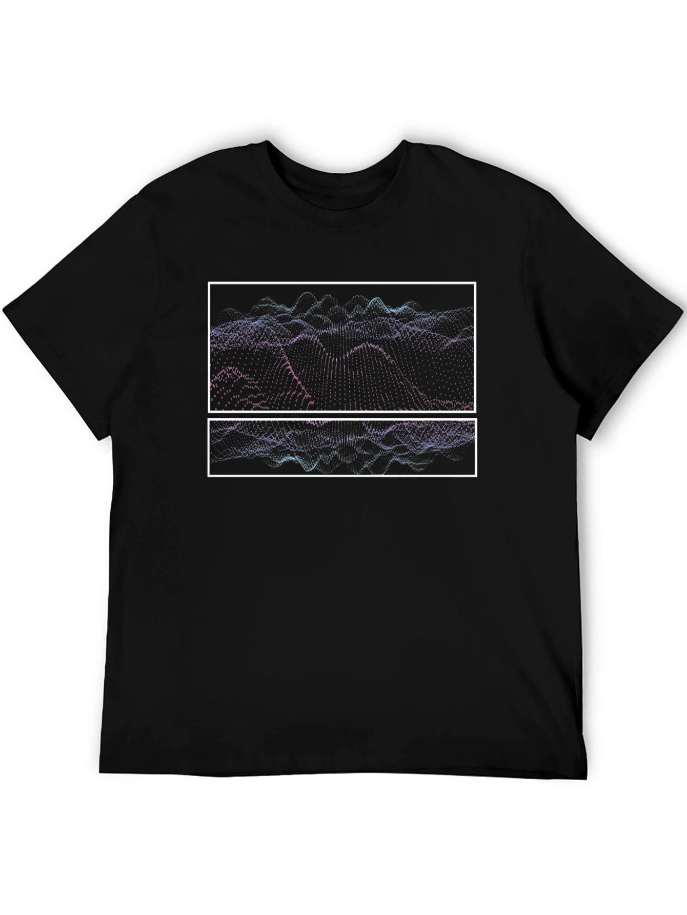 Abstract Waveform Graphic Tee - Black