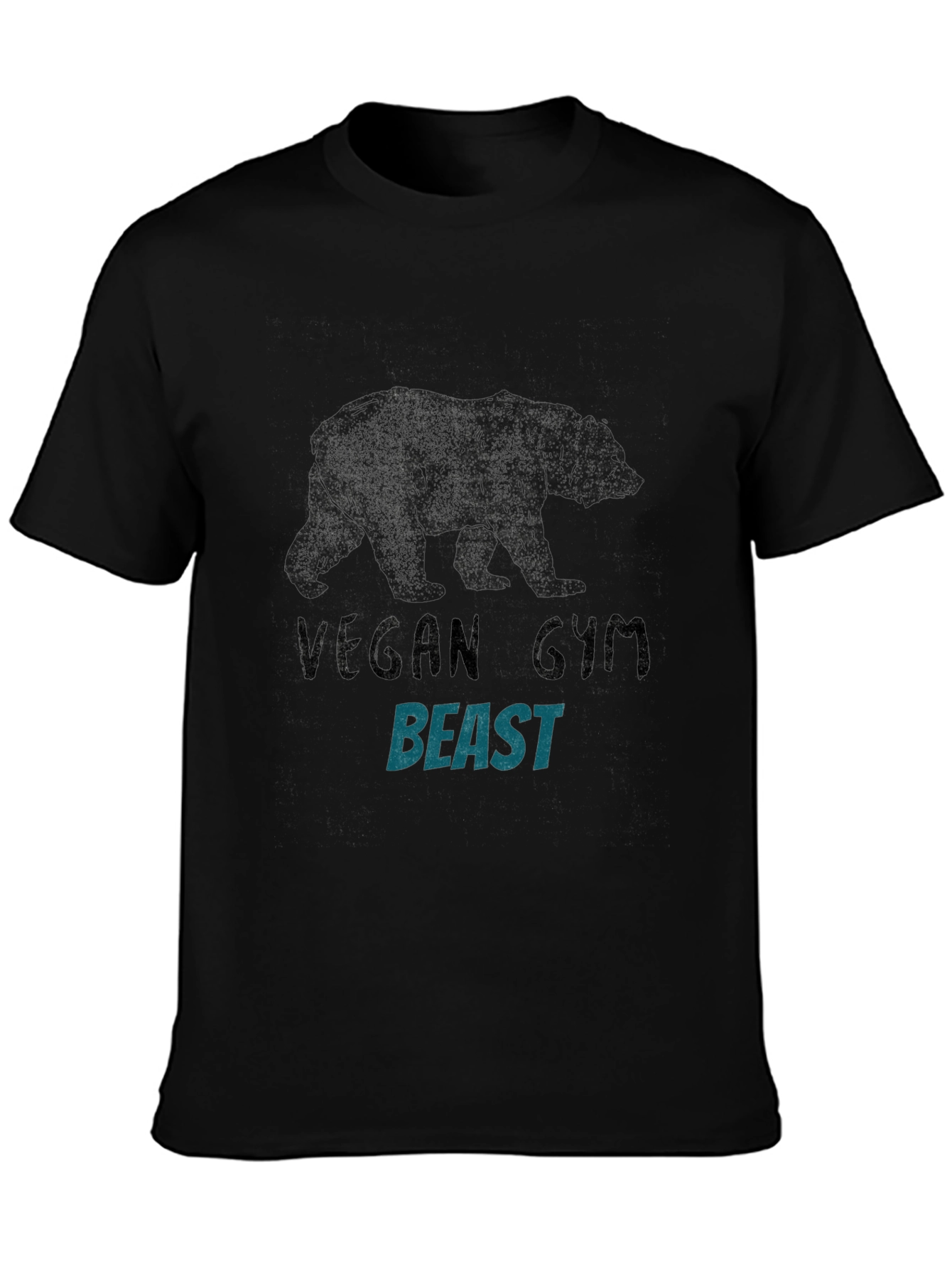 Vegan Gym Beast Graphic Tee - Black