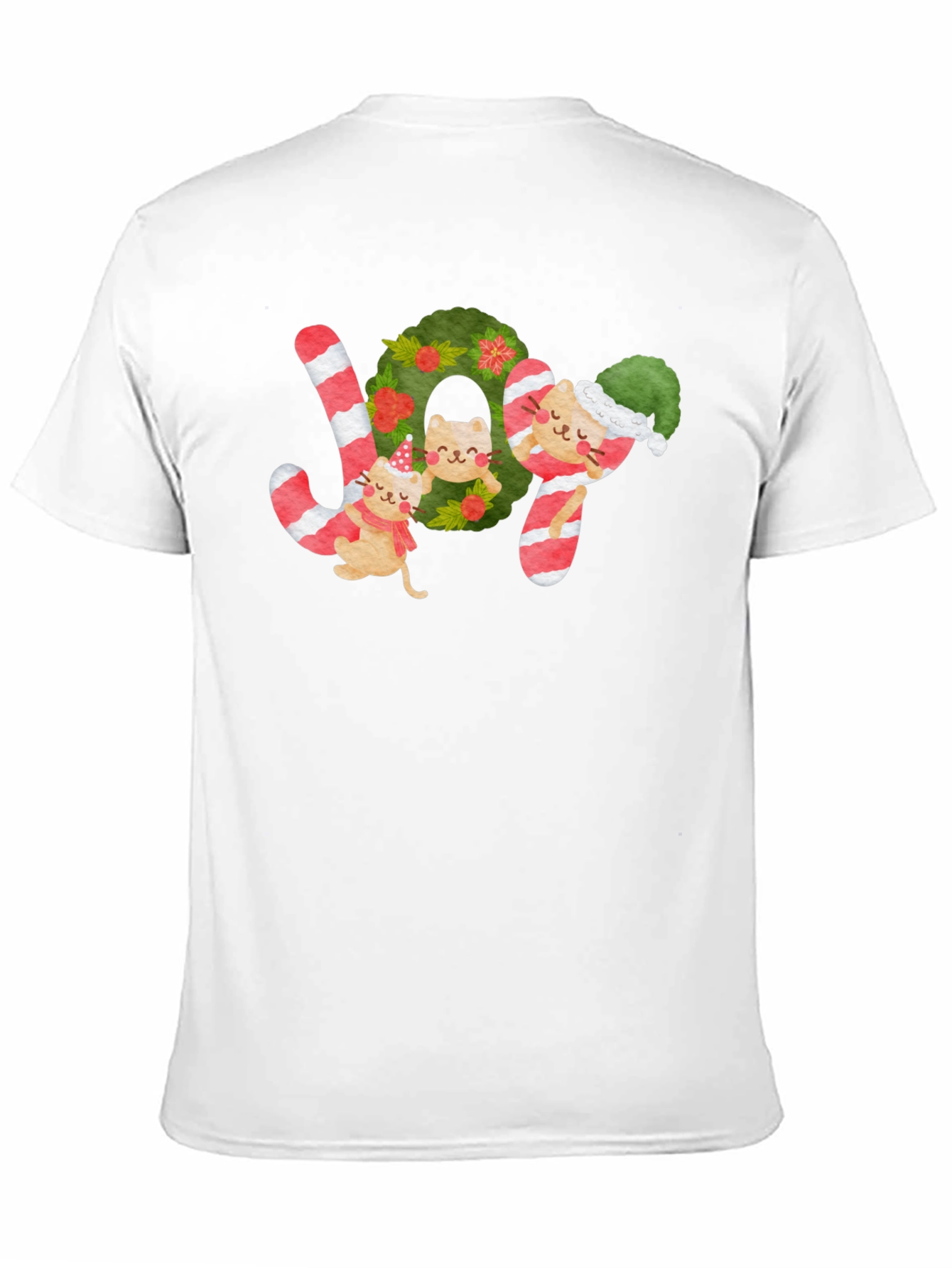 Festive Cat JOY Christmas T-Shirt