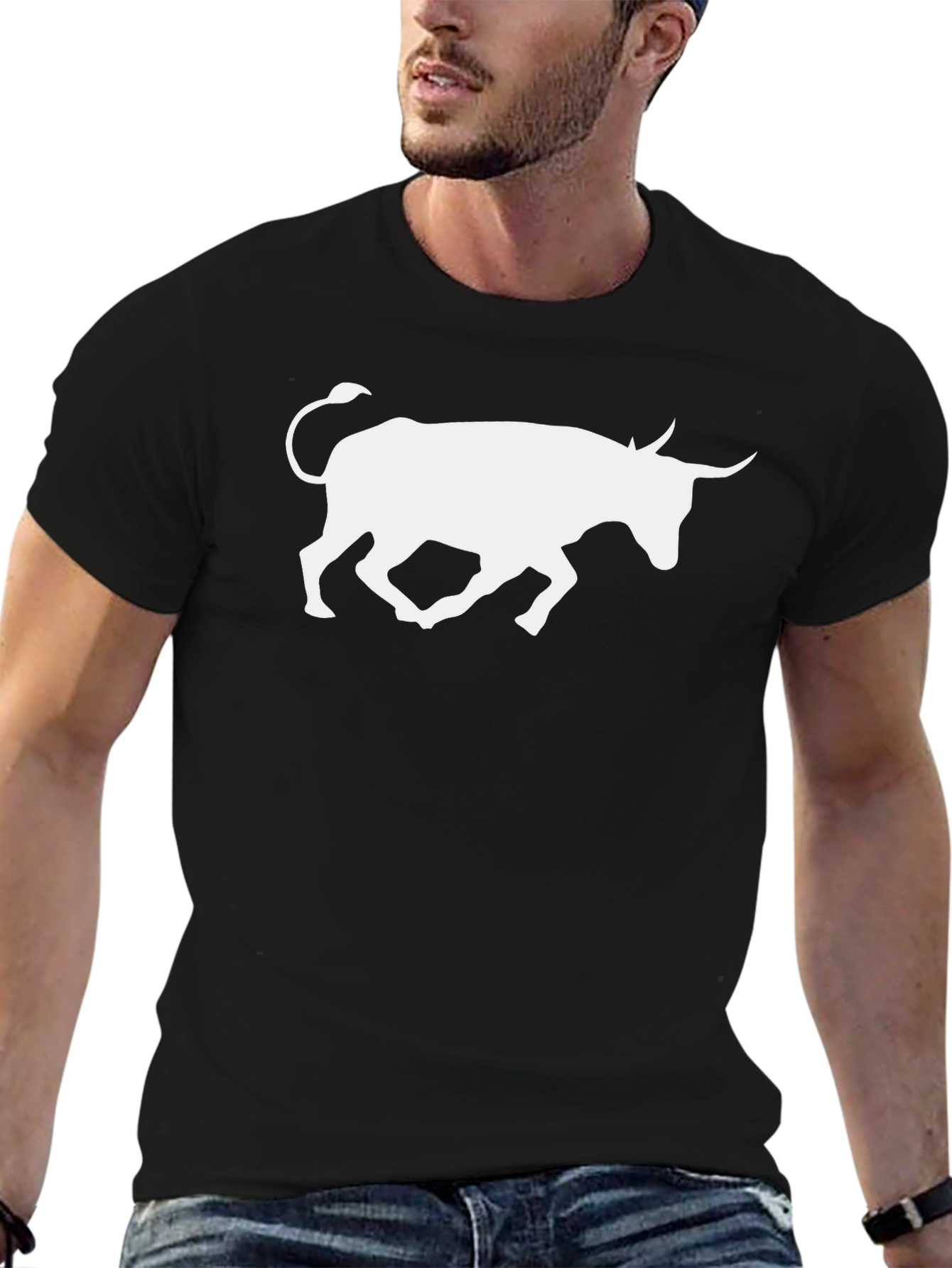 Black Bull Graphic Tee - Stylish Mens T-Shirt