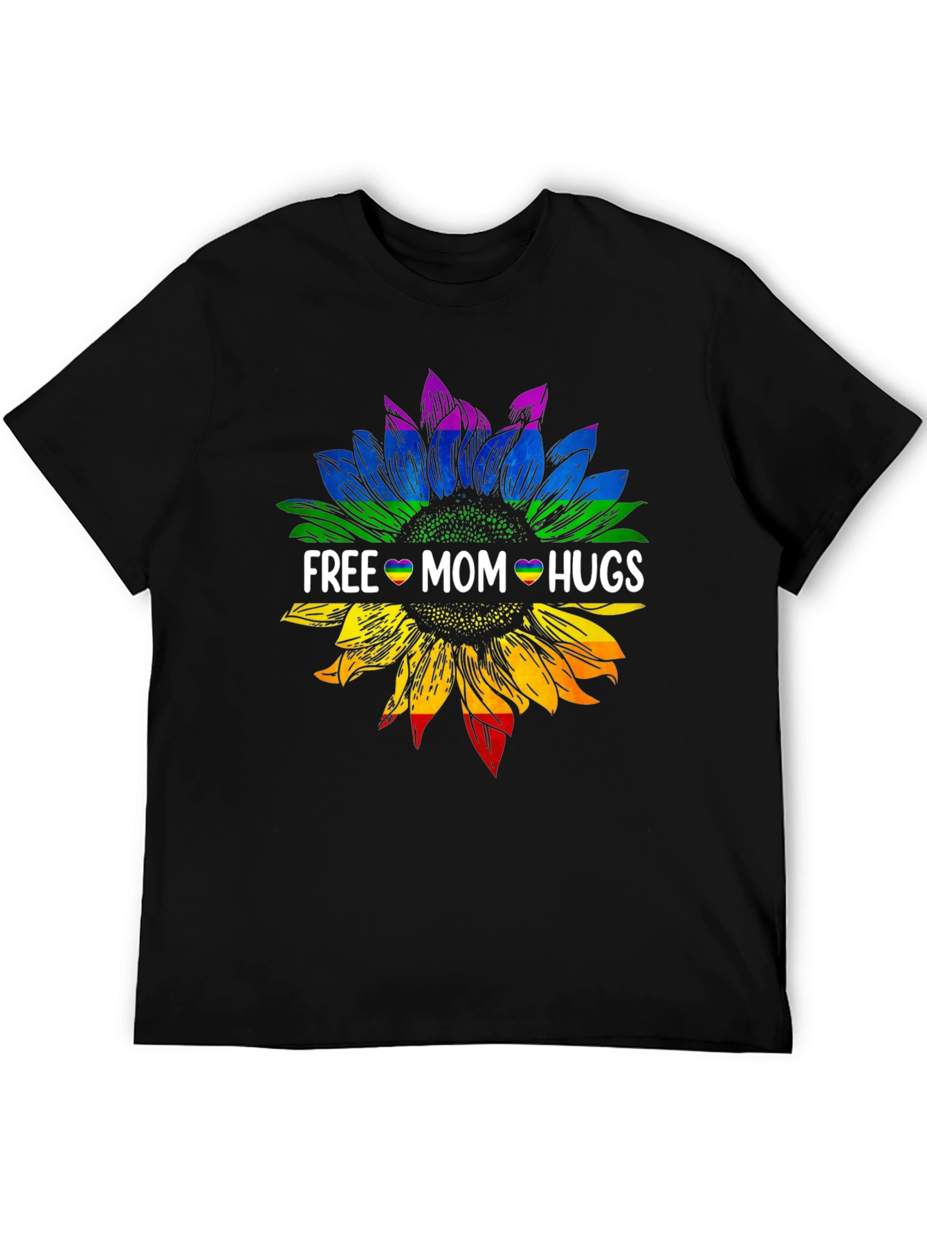 Free Mom Hugs Sunflower Graphic T-Shirt