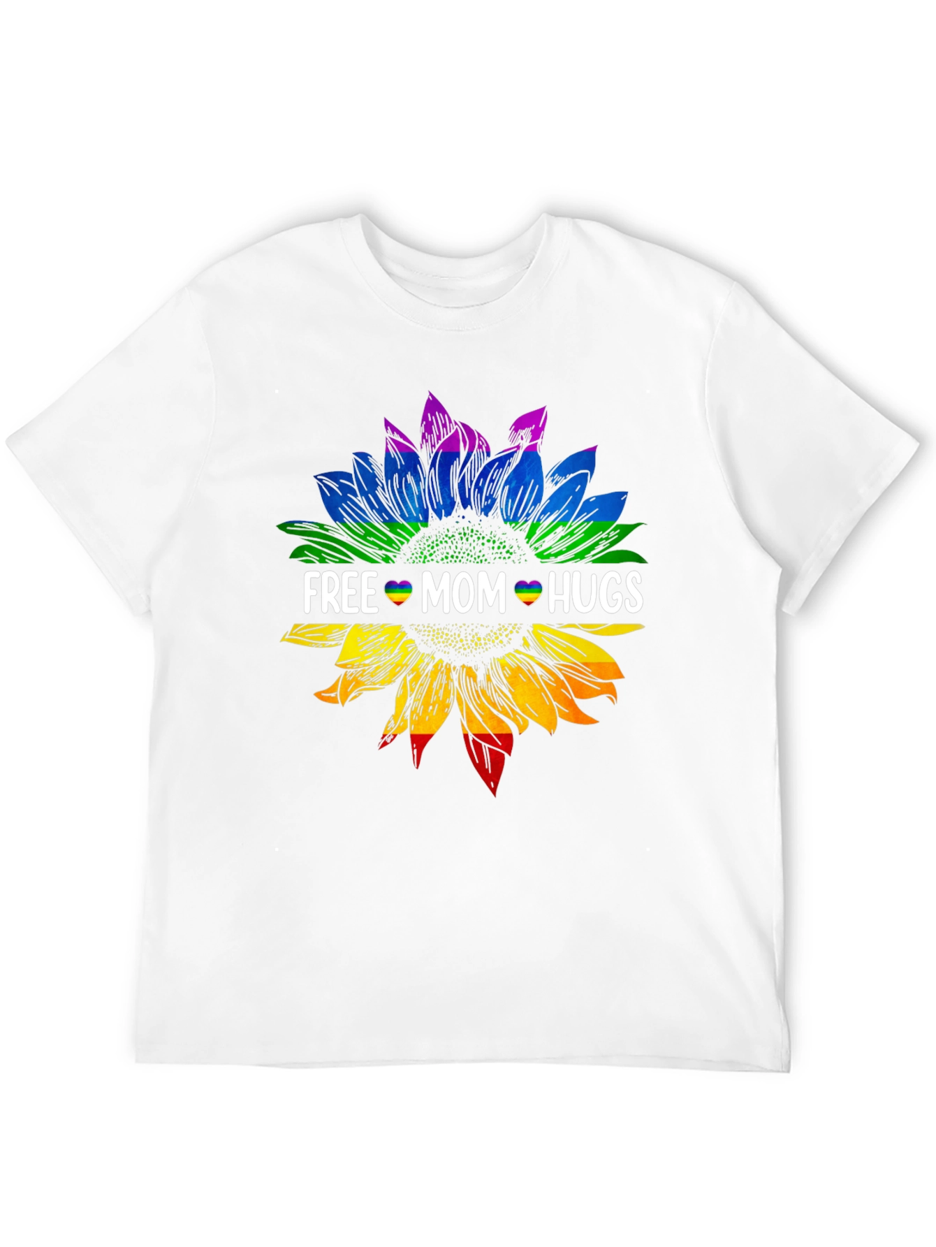 Free Mom Hugs Sunflower Graphic T-Shirt