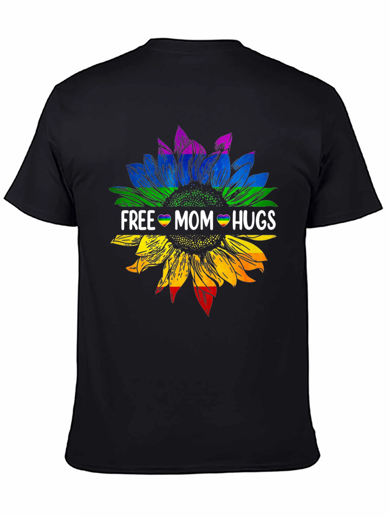 Free Mom Hugs Sunflower Graphic T-Shirt