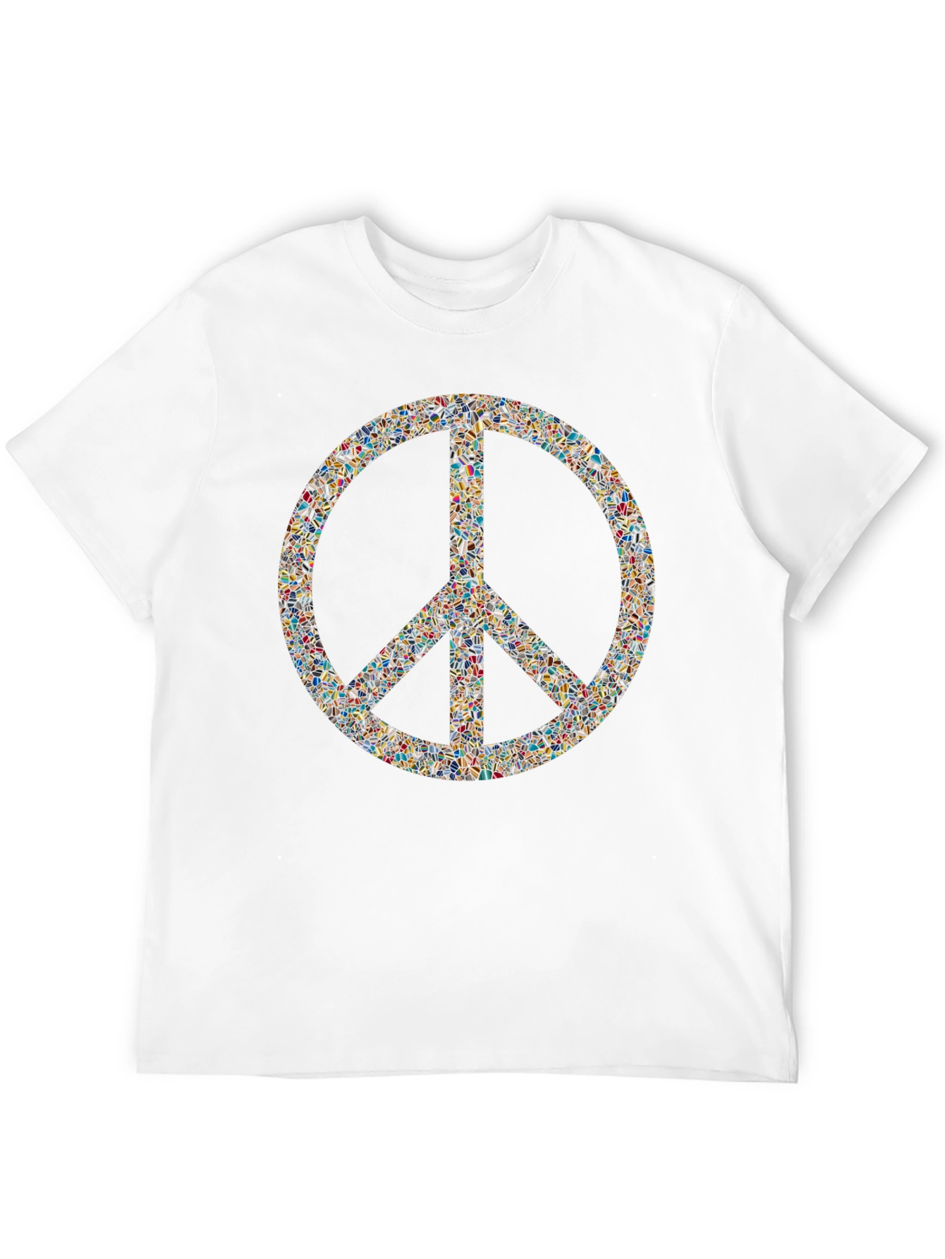 Peace Sign Mosaic Black T-Shirt