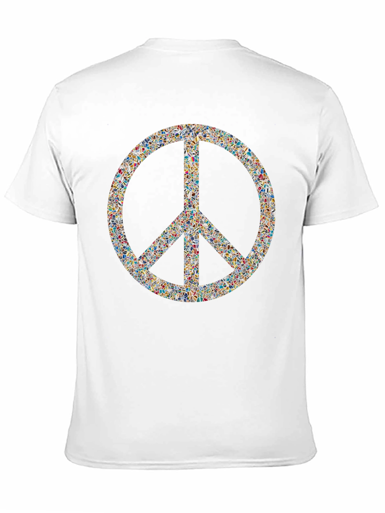 Peace Sign Mosaic Black T-Shirt