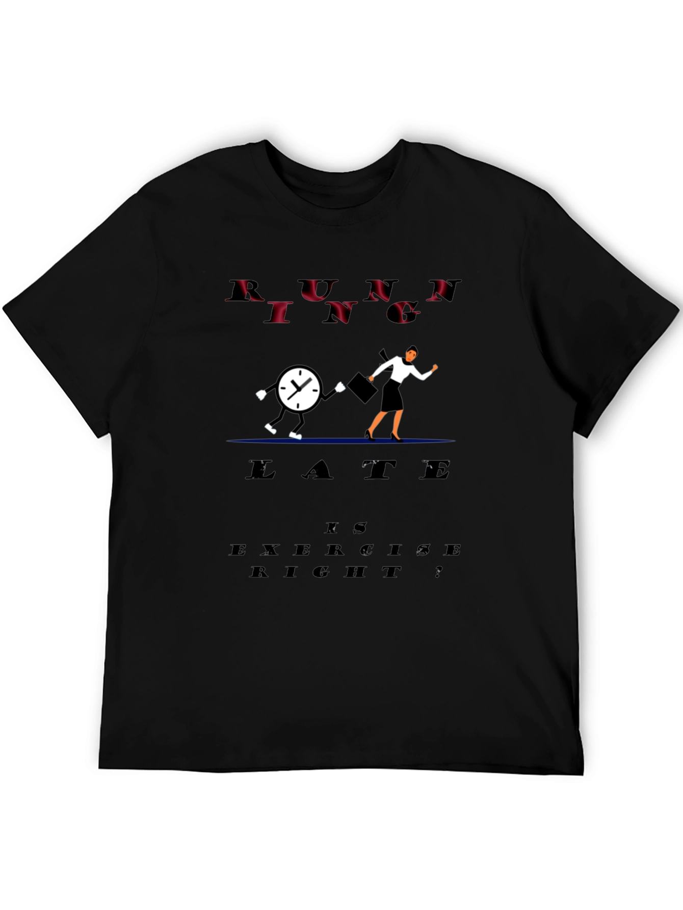 Running Late Black Graphic Tee