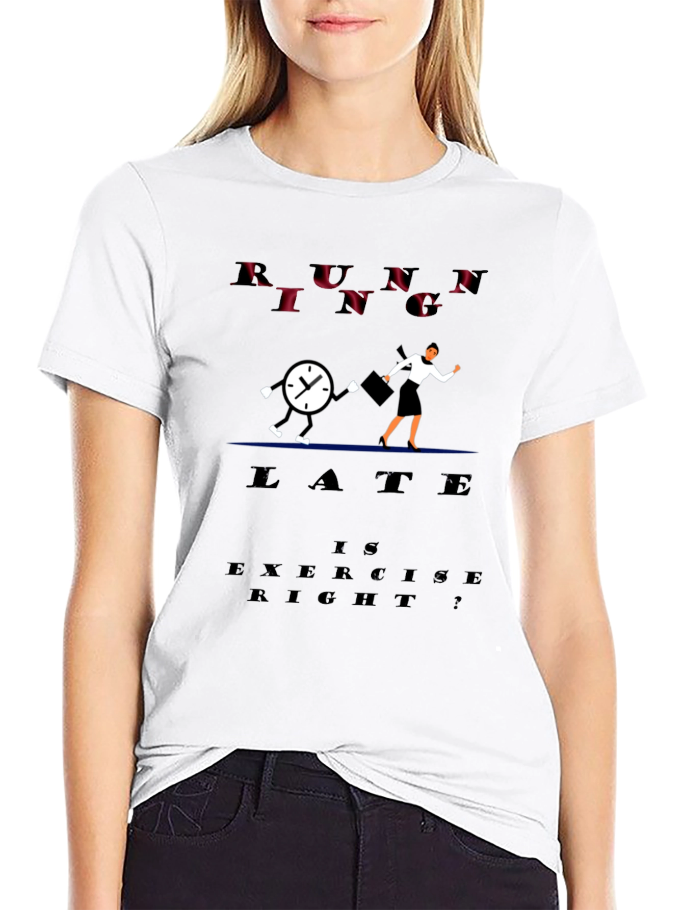 Running Late Black Graphic Tee
