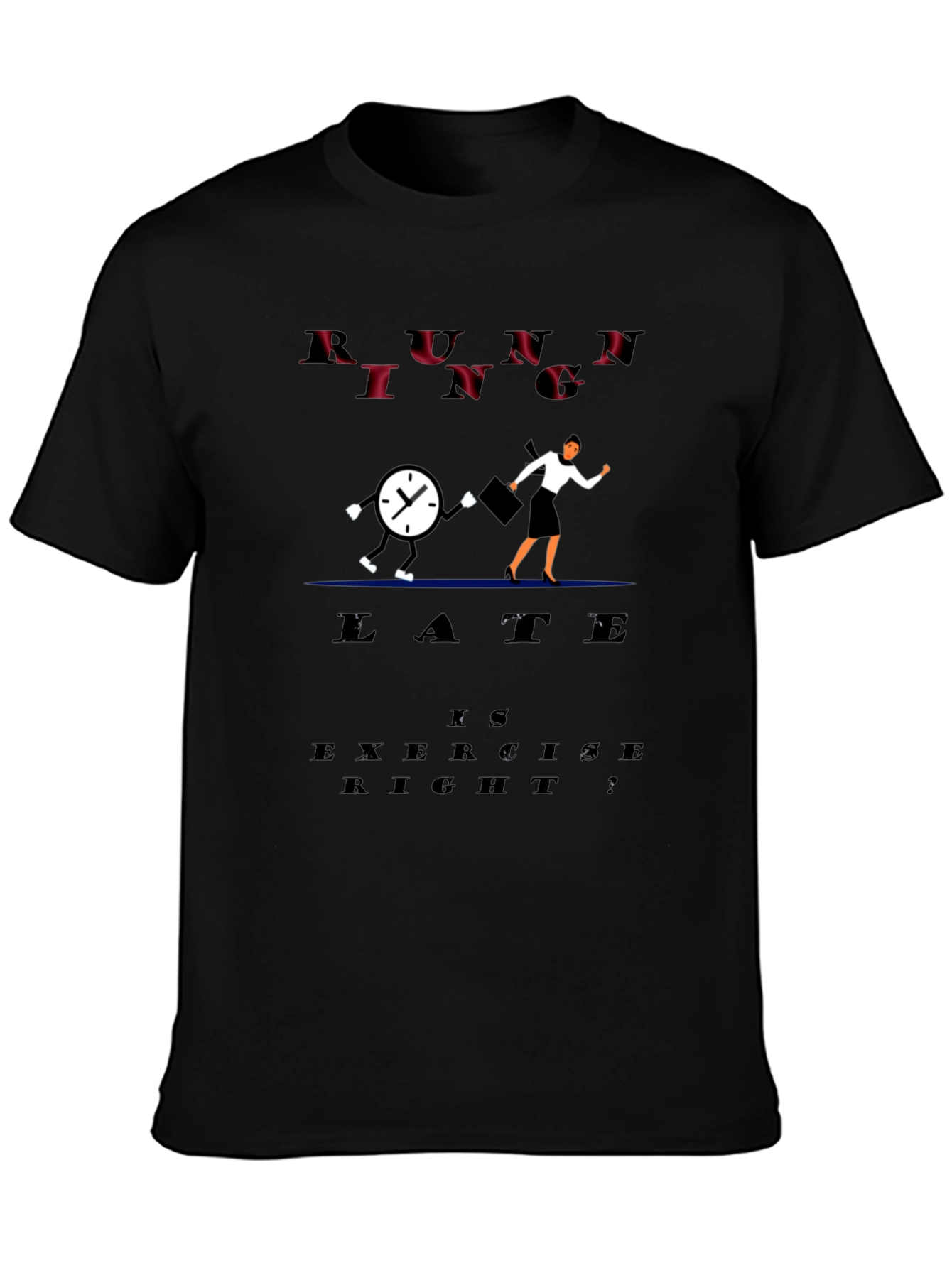 Running Late Black Graphic Tee