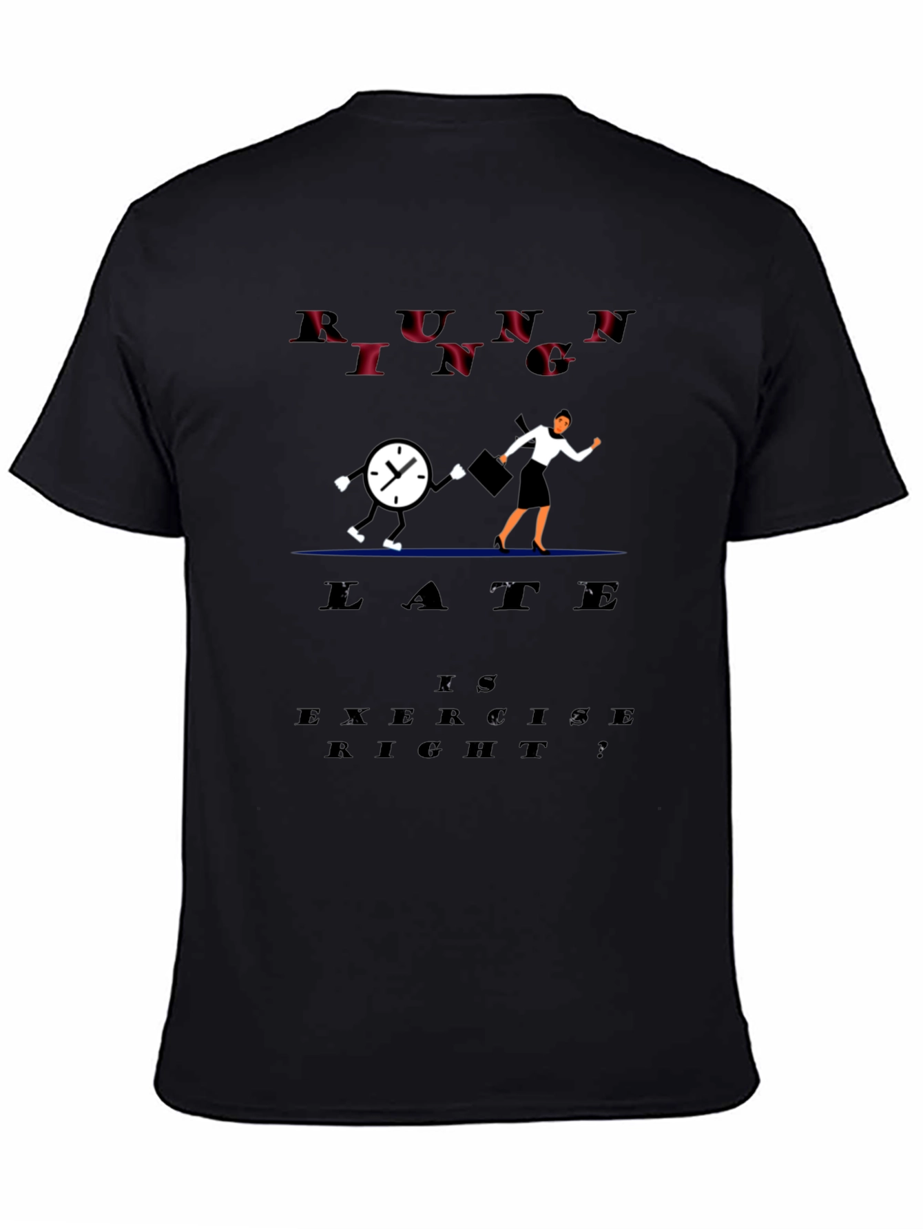 Running Late Black Graphic Tee