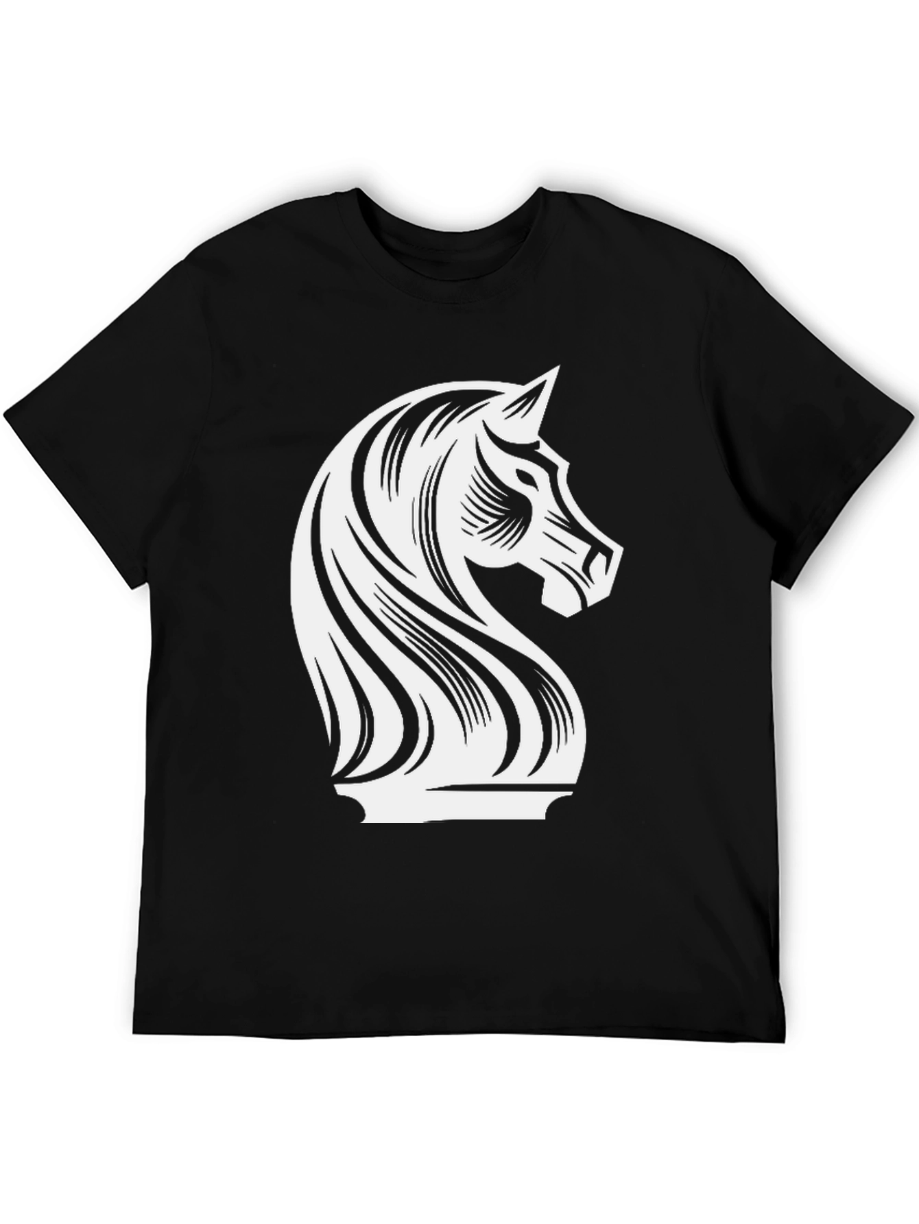 Chess Knight Graphic Tee - Stylish Black T-Shirt