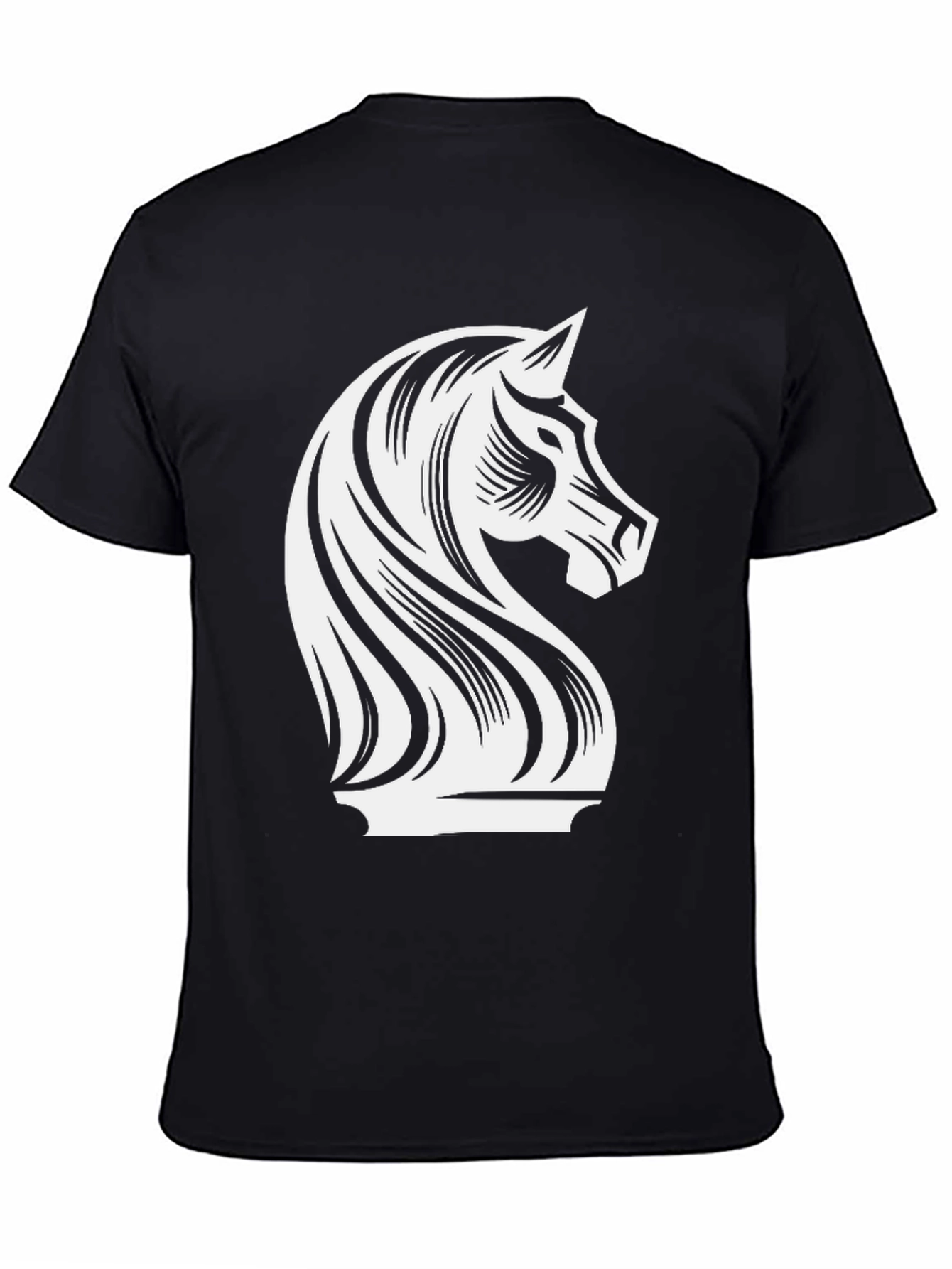 Chess Knight Graphic Tee - Stylish Black T-Shirt