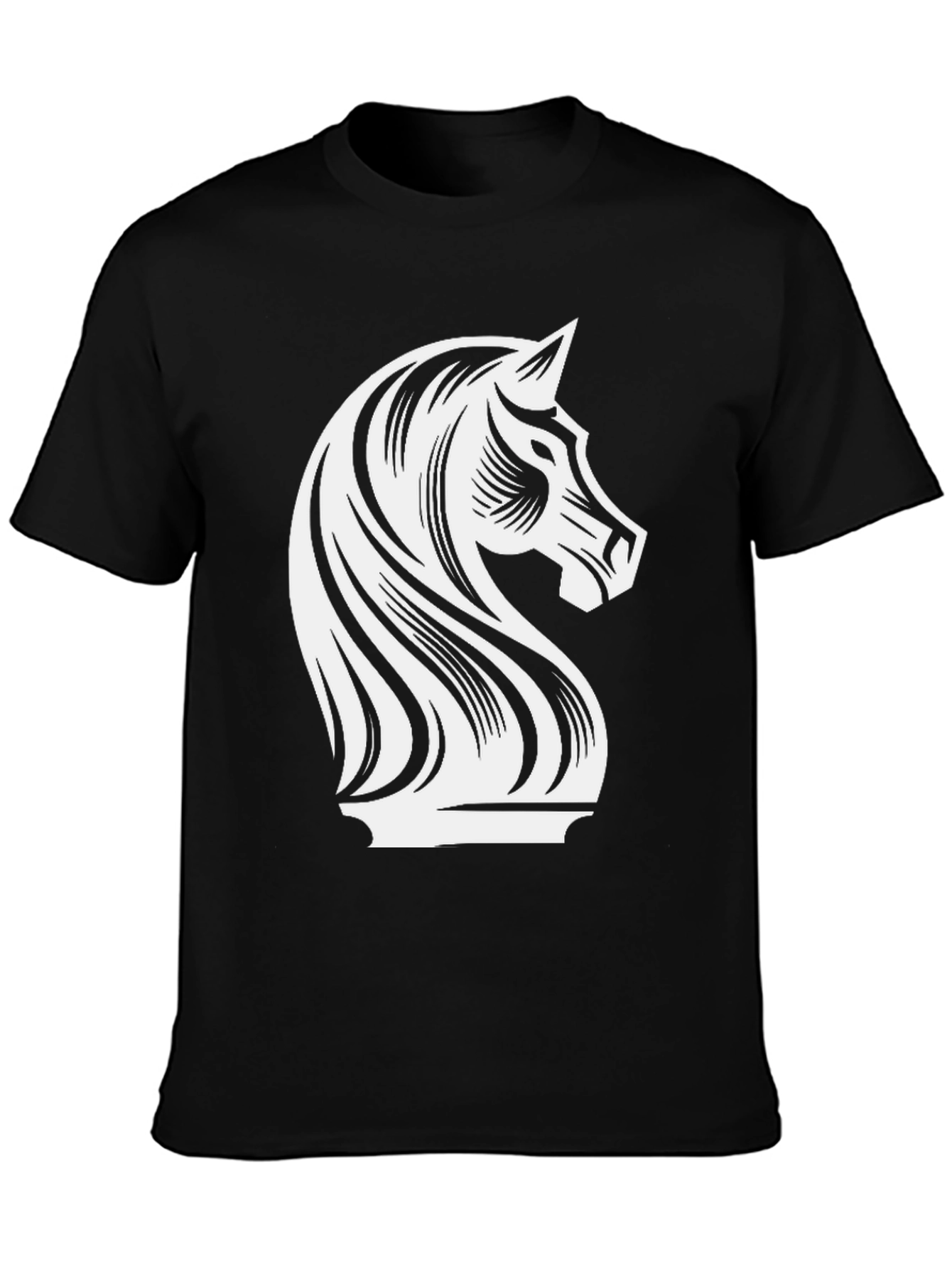 Chess Knight Graphic Tee - Stylish Black T-Shirt