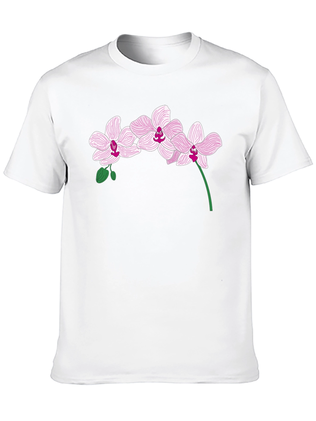 Orchid Flower Graphic T-Shirt - Black