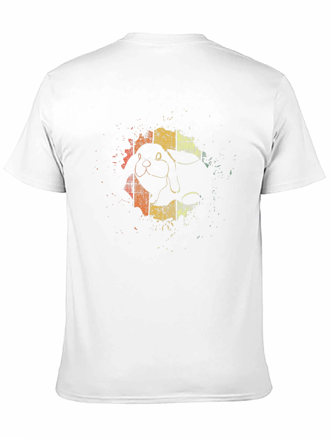 Retro Rabbit Graphic Tee - Black Cotton Blend