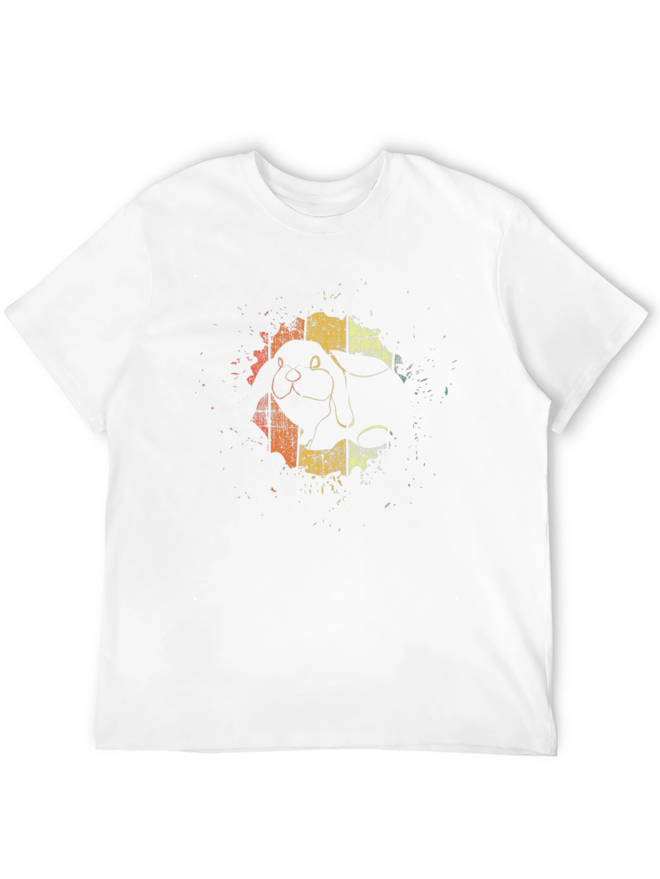 Retro Rabbit Graphic Tee - Black Cotton Blend
