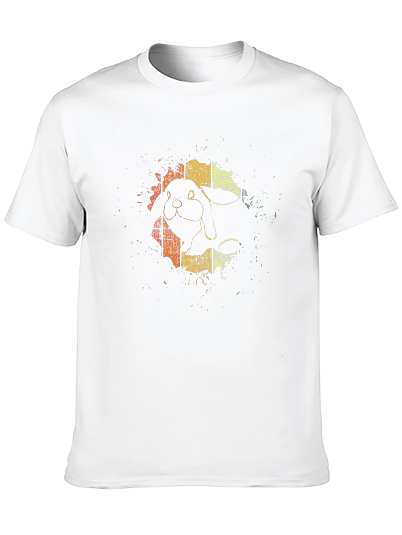 Retro Rabbit Graphic Tee - Black Cotton Blend