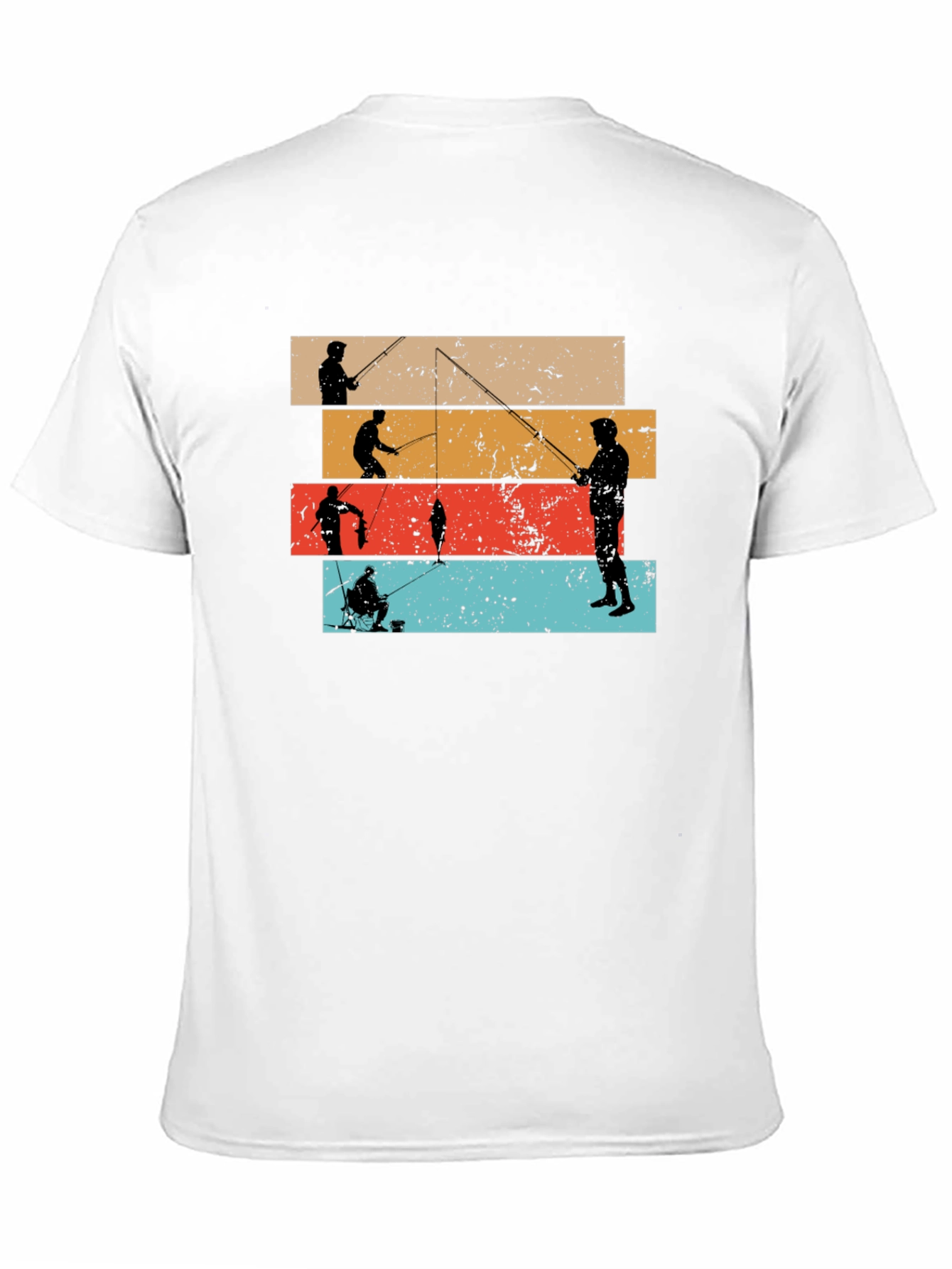 Retro Fishing Silhouette Graphic T-Shirt