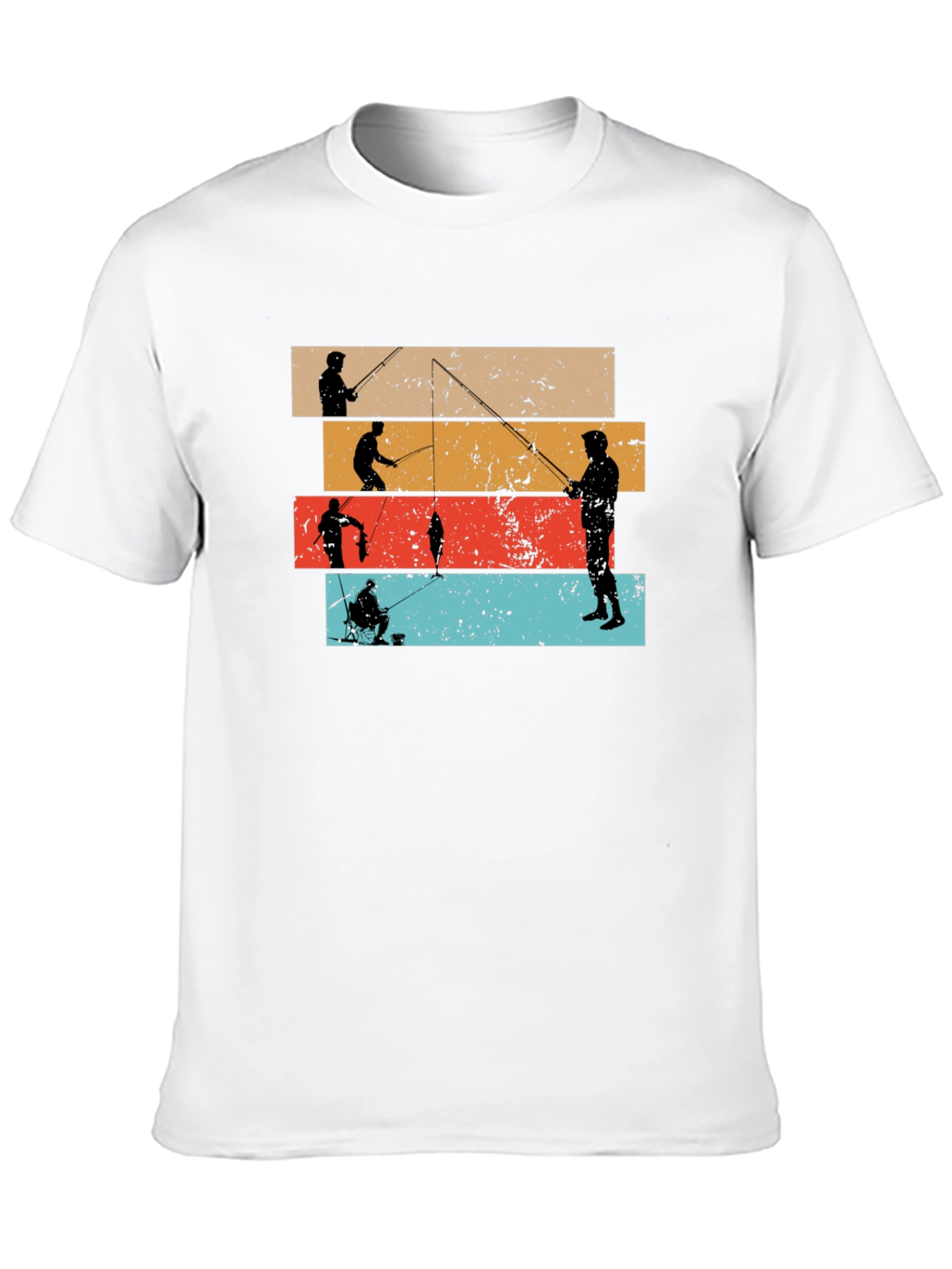 Retro Fishing Silhouette Graphic T-Shirt