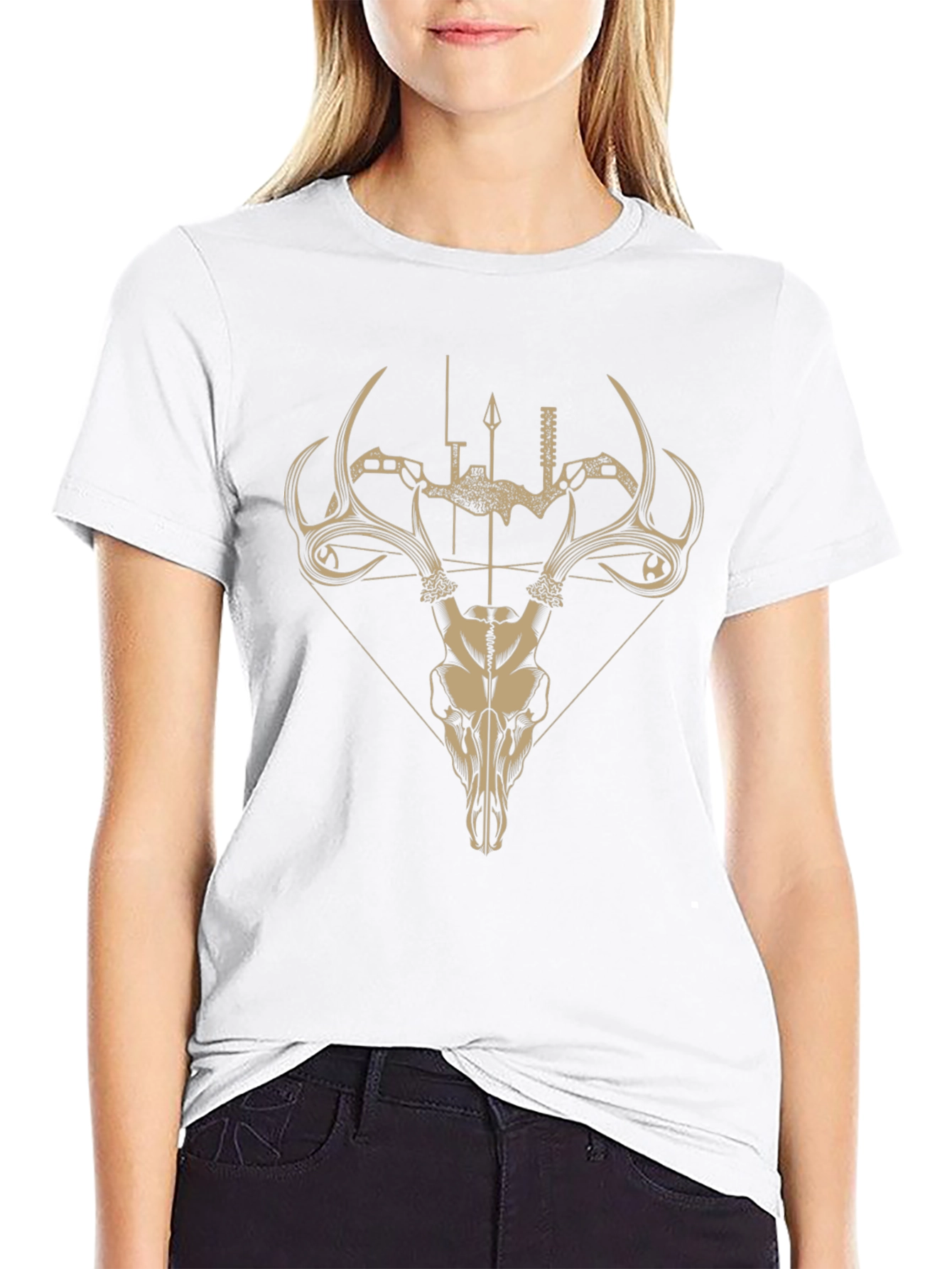 Hunting Skull T-Shirt - Bow and Arrow Design